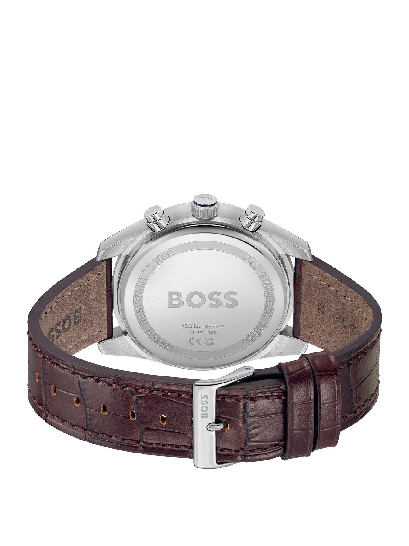 Image 2 of 5 of BOSS Gents Skytraveller Chronograph Watch with Brown Leather Strap