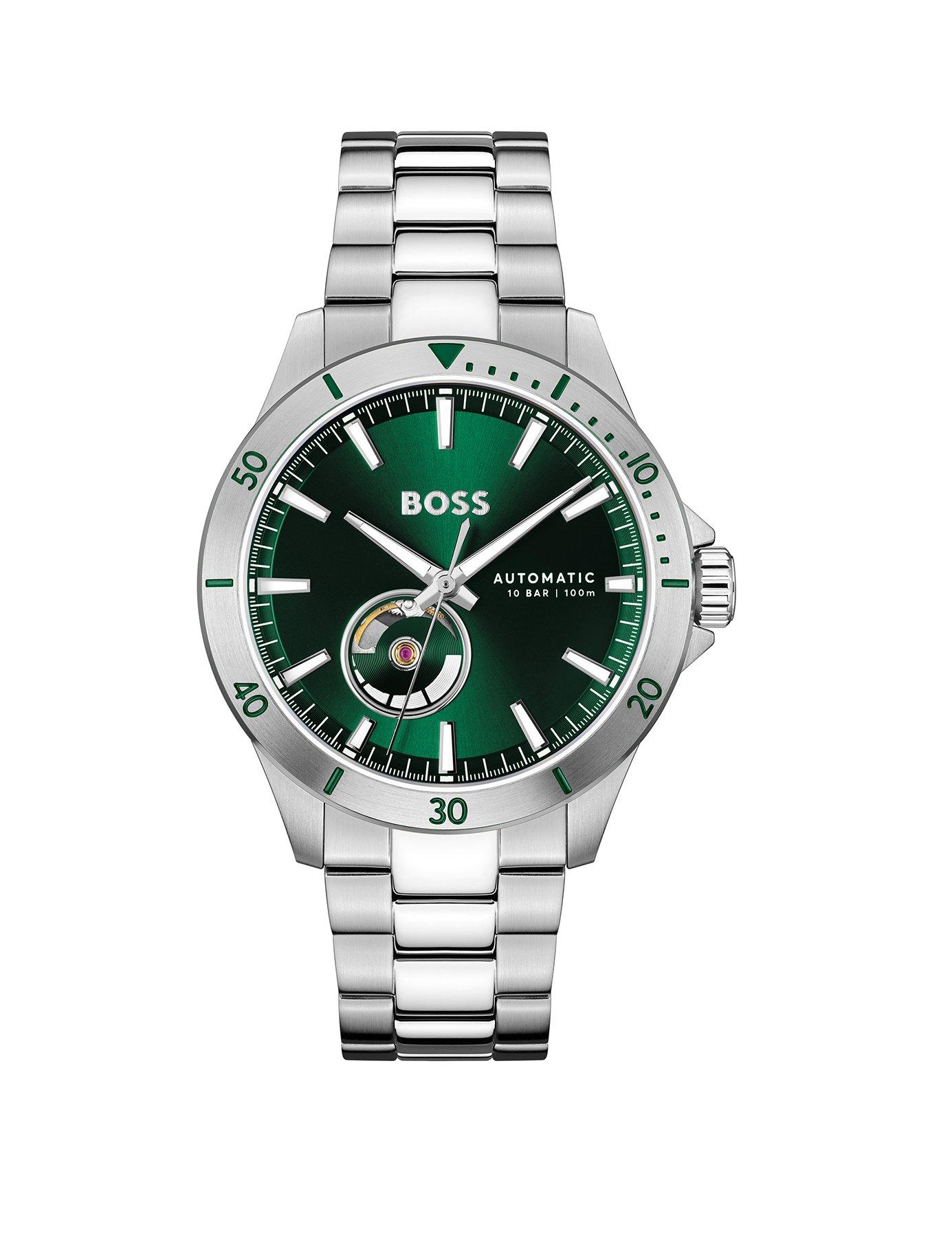 BOSS Gents Automatic Troper Watch with Dark Green Dial
