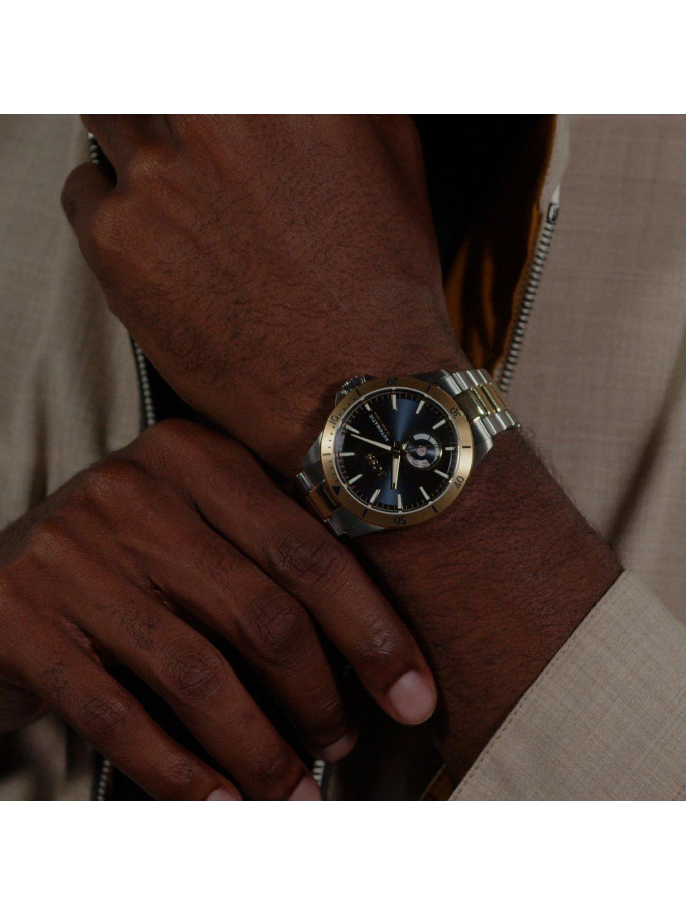 Image 6 of 8 of BOSS Gents Automatic Troper Watch with Two Tone Yellow Gold IP &amp; Stainless Steel