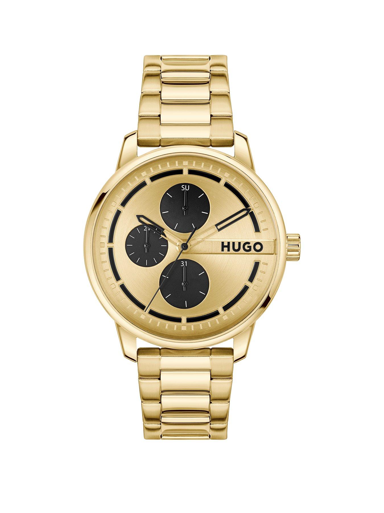 undefined Gents #STAMP MULTI Gold IP Bracelet Watch