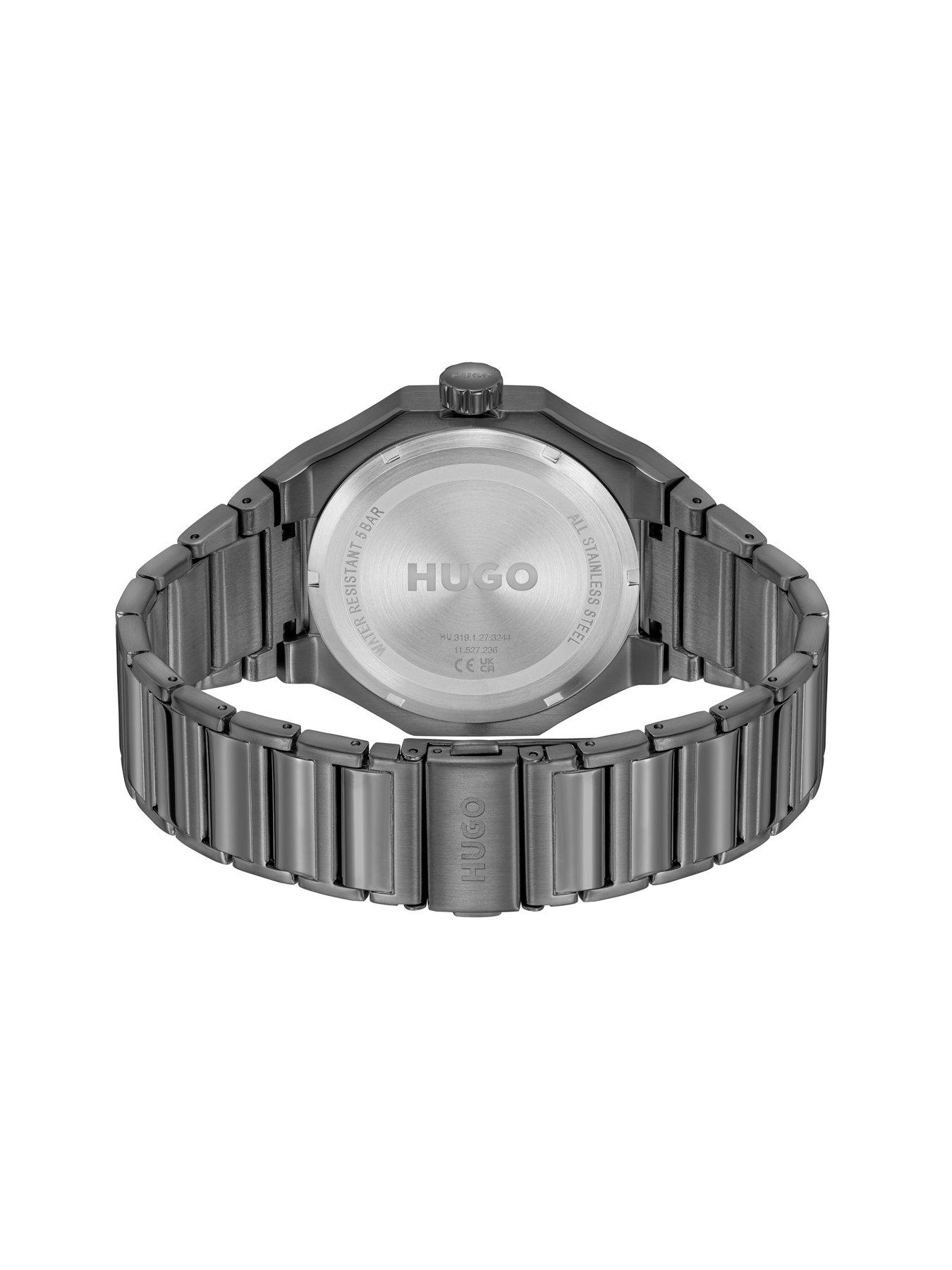 Image 3 of 6 of HUGO Grey Skeleton IP Multifunction Bracelet Grail Watch