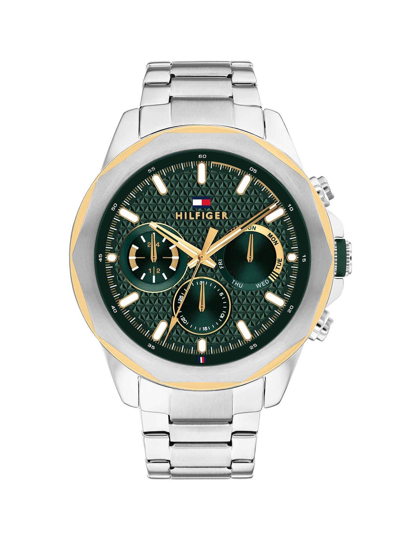 Product photograph of Tommy Hilfiger Mens Stainless Steel Bracelet Watch from very.co.uk