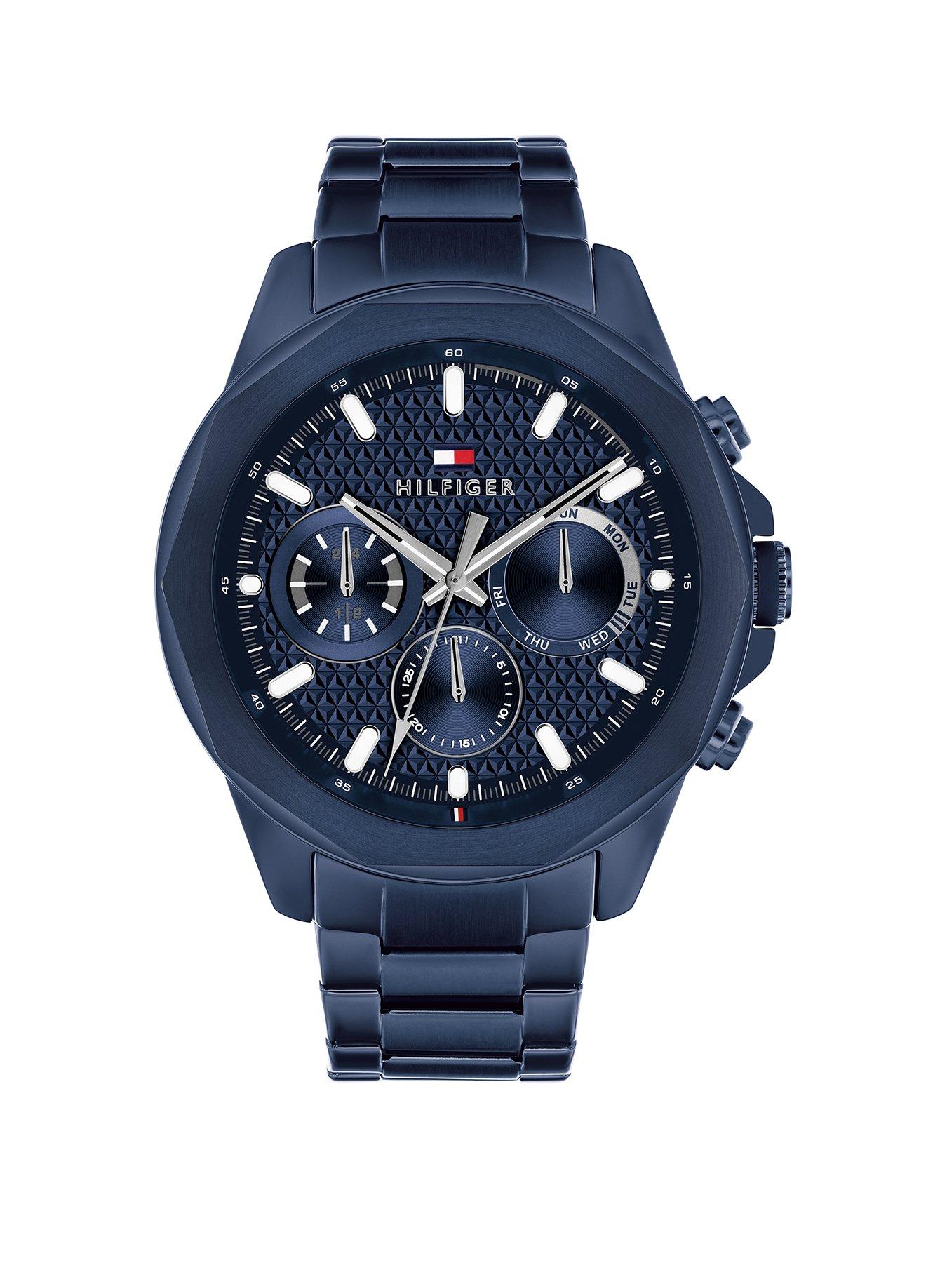undefined mens blue IP bracelet watch