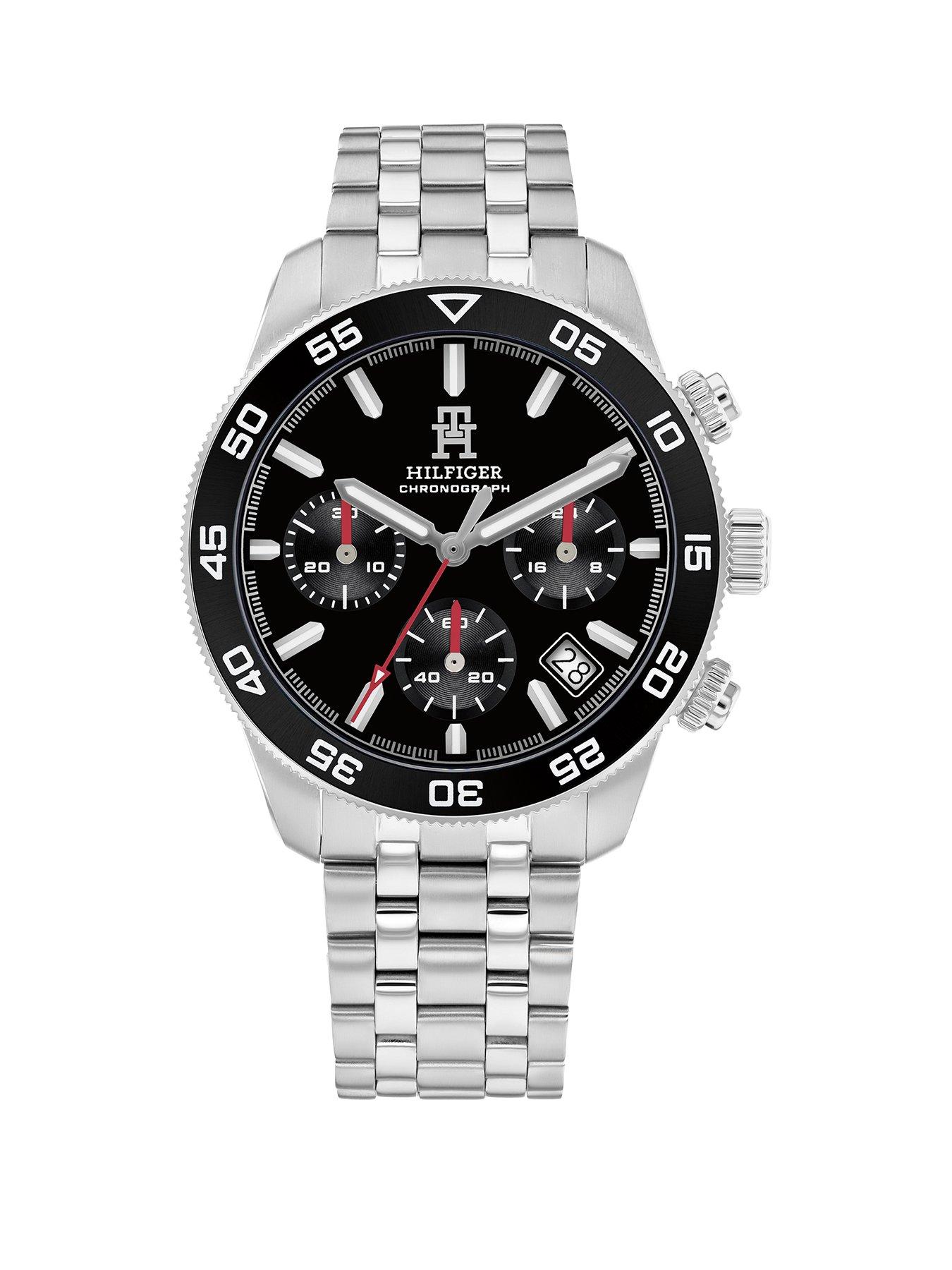 Product photograph of Tommy Hilfiger Stainless Steel Chronograph Mens Watch from very.co.uk