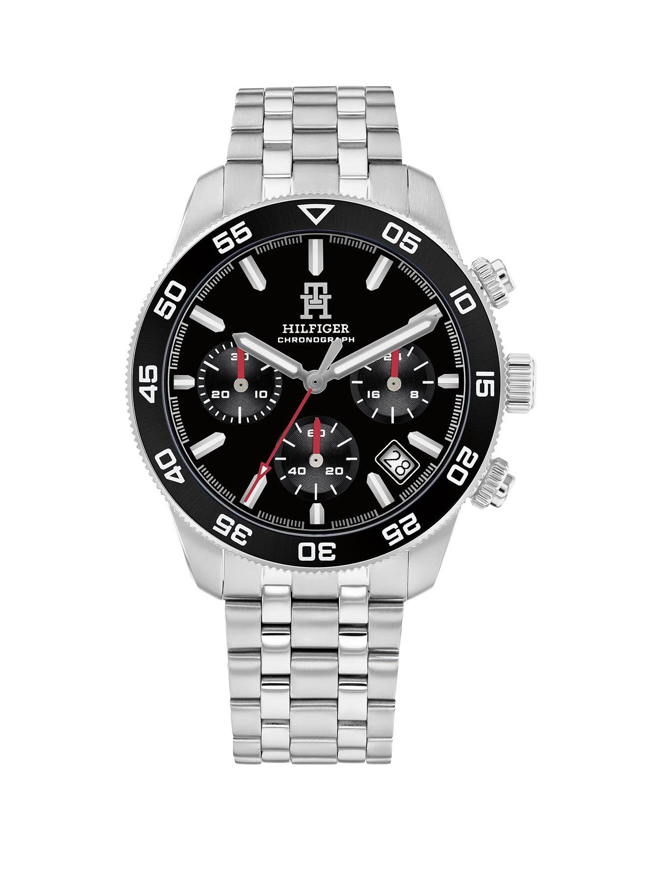 undefined stainless steel chronograph mens watch