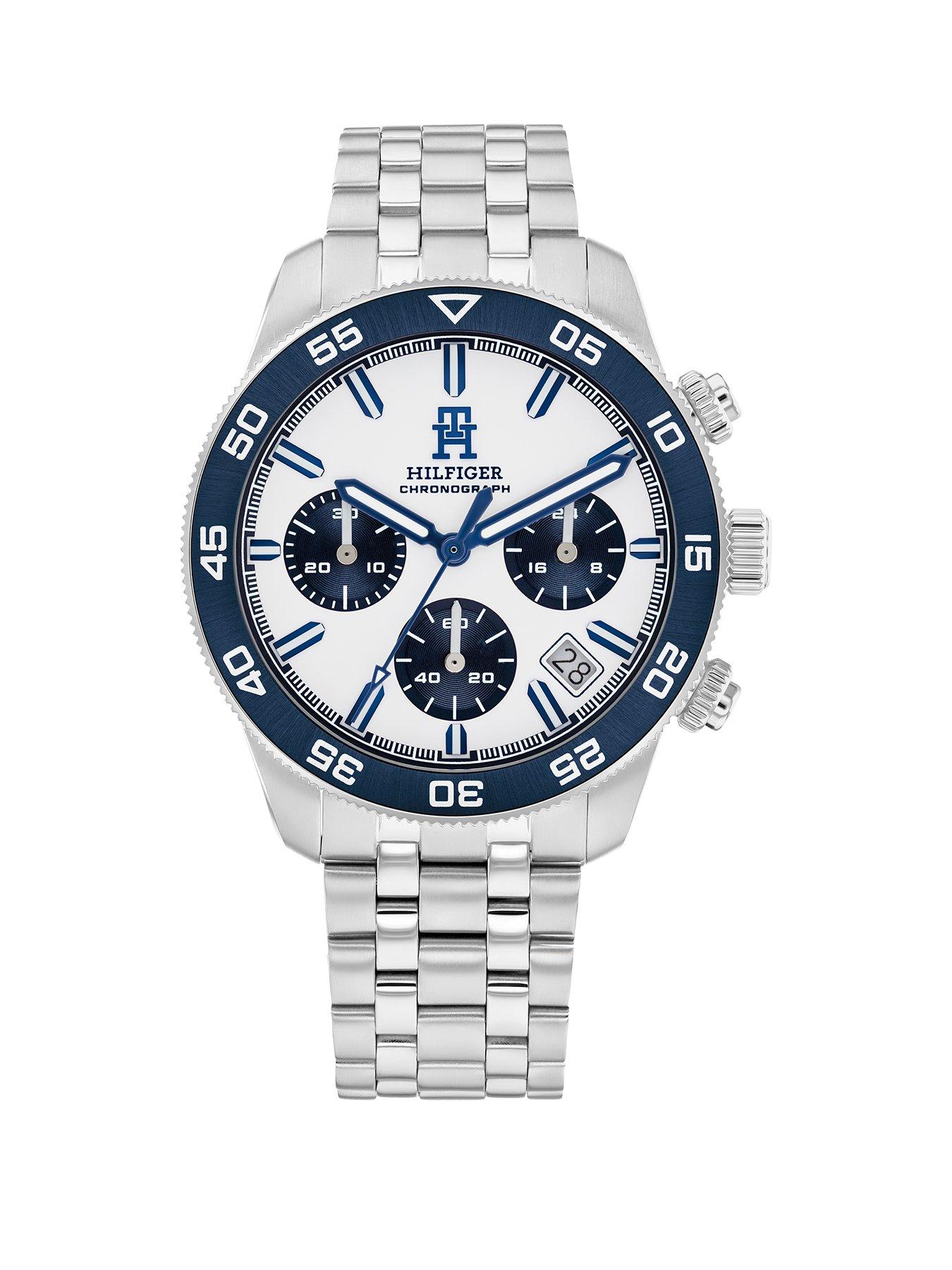 undefined stainless steel chronograph mens watch