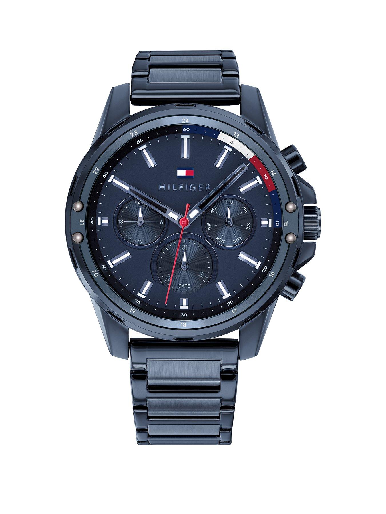 Product photograph of Tommy Hilfiger Ip Mens Watch - Blue from very.co.uk