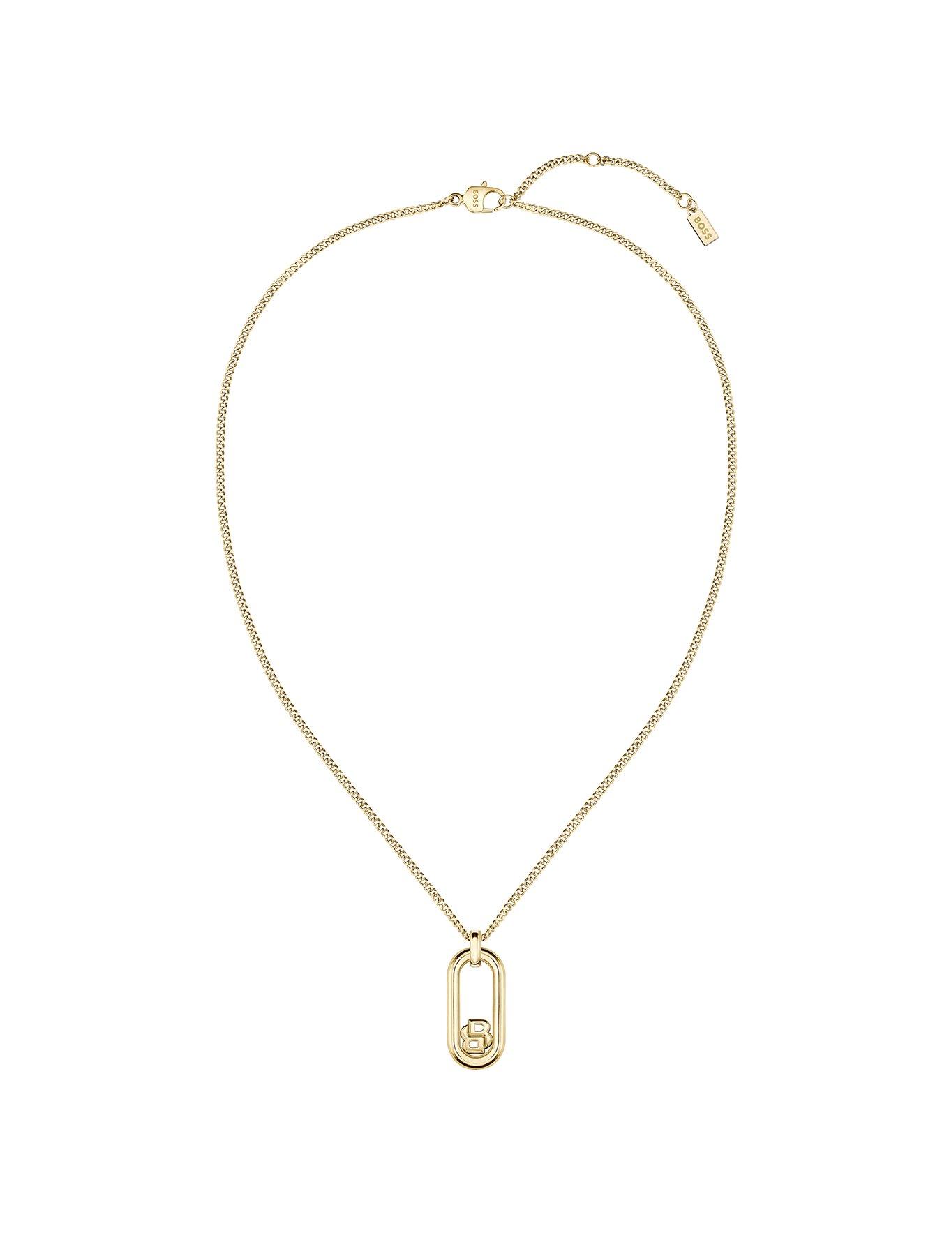 BOSS Ladies Double B Gold IP Swing Necklace