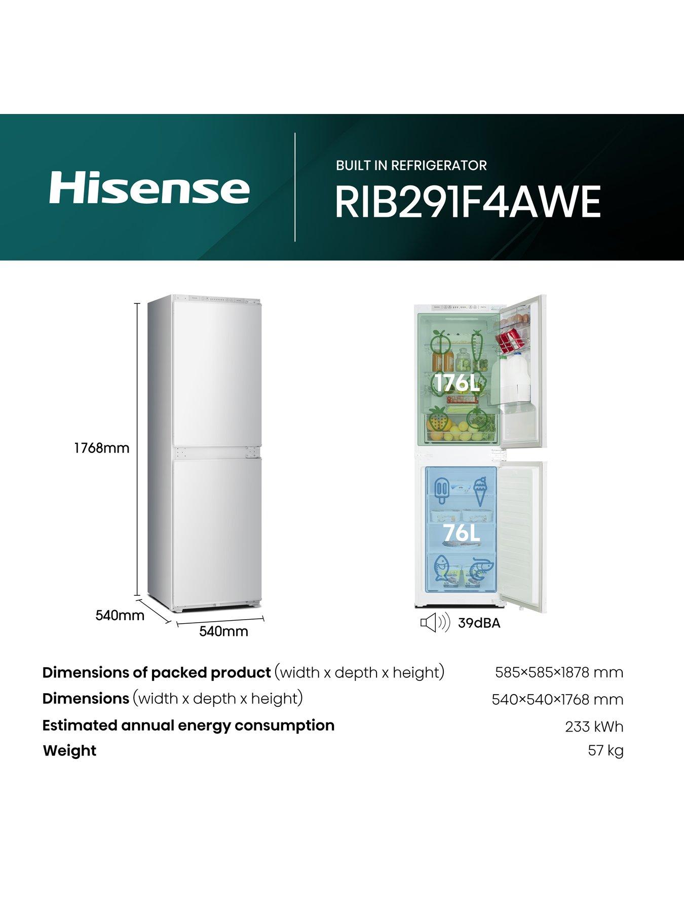 Image 5 of 7 of Hisense RIB291F4AWE 54cm Wide&nbsp;Integrated 50/50 Frost-Free Fridge Freezer with&nbsp;Sliding Hinge - White
