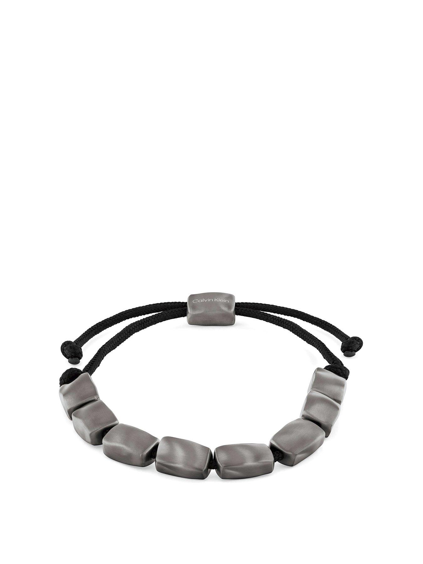 Image 1 of 4 of Calvin Klein Mens Calvin Klein gun metal IP and black bracelet