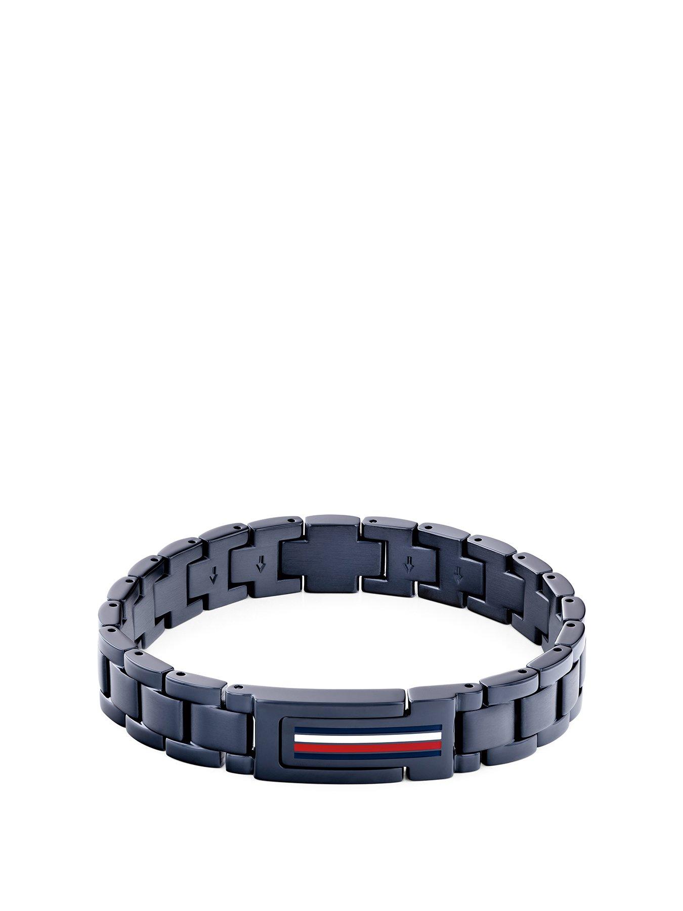 Product photograph of Tommy Hilfiger Mens Blue Ip Bracelet from very.co.uk