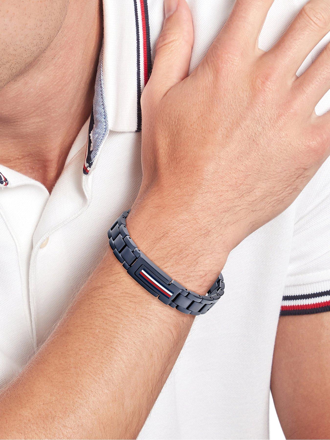 Image 2 of 4 of Tommy Hilfiger mens blue IP bracelet
