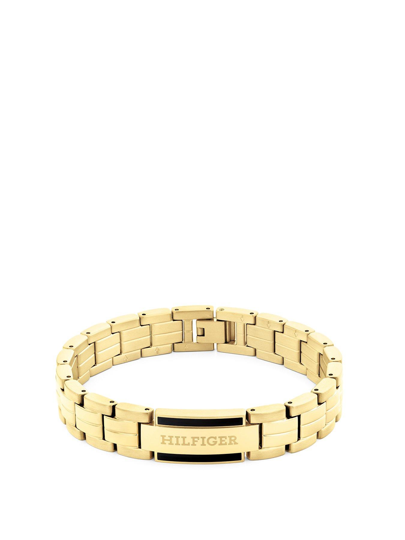 Product photograph of Tommy Hilfiger Mens Gold Plated Bracelet from very.co.uk