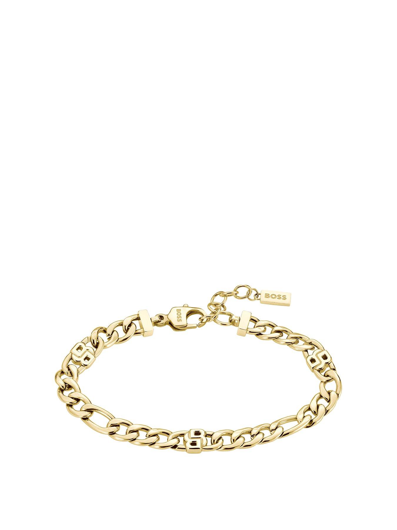 Product photograph of Boss Ladies Double B Gold Ip Infinite Bracelet from very.co.uk
