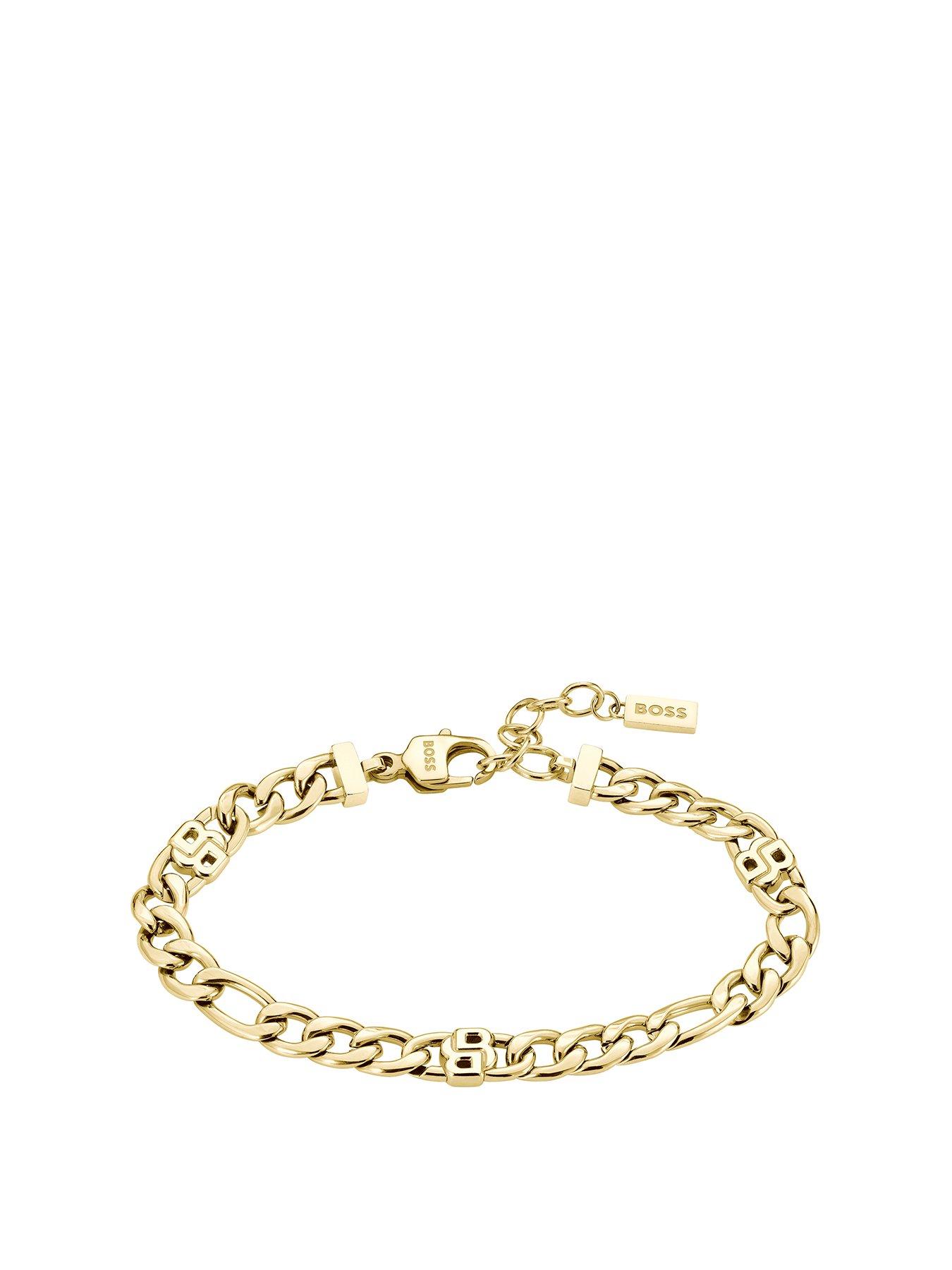 Product photograph of Boss Ladies Double B Gold Ip Infinite Bracelet from very.co.uk