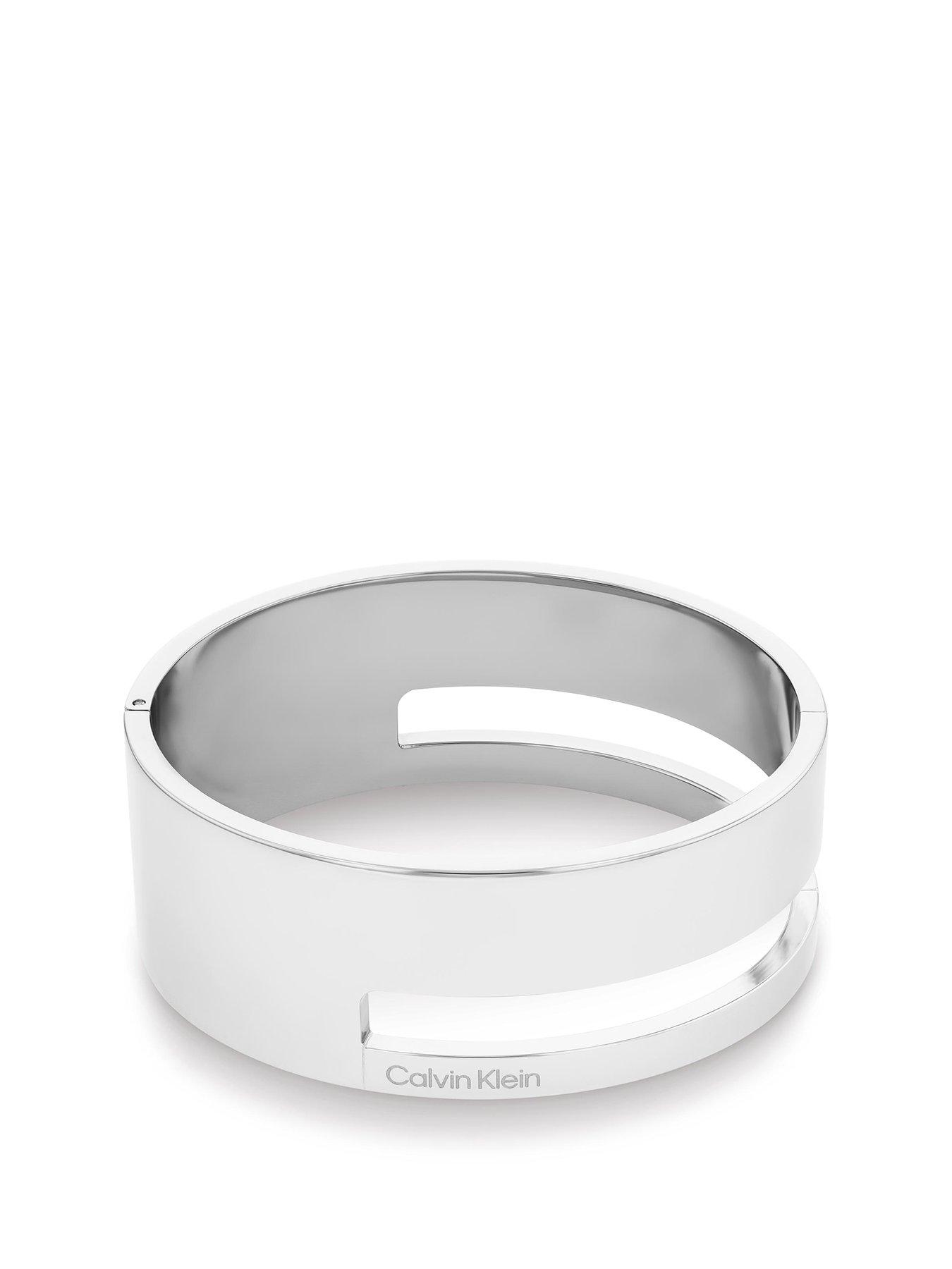 Product photograph of Calvin Klein Womens Calvin Klein Stainless Steel Bangle from very.co.uk