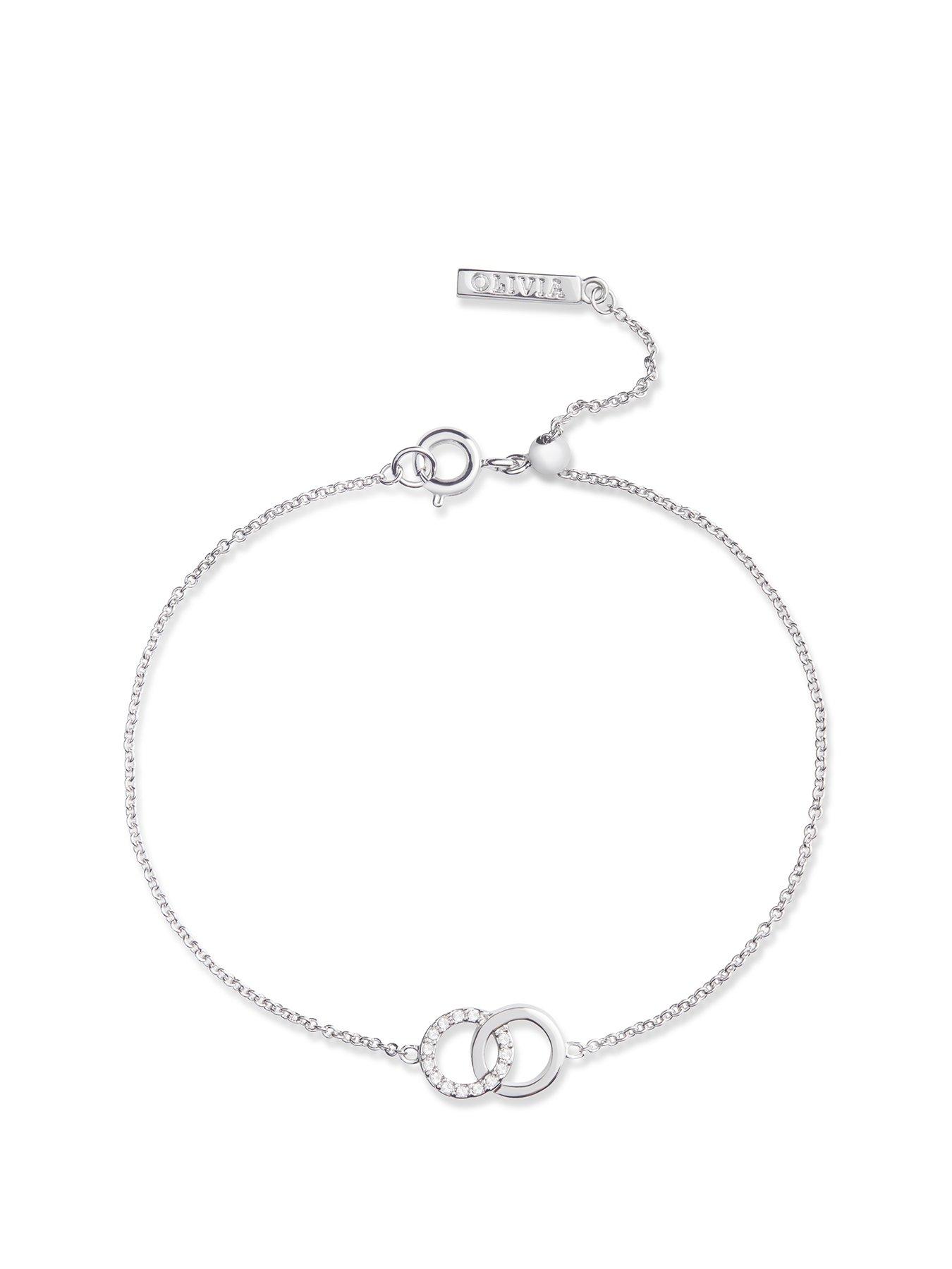 undefined Bejewelled Interlink Chain Bracelet Silver Plated