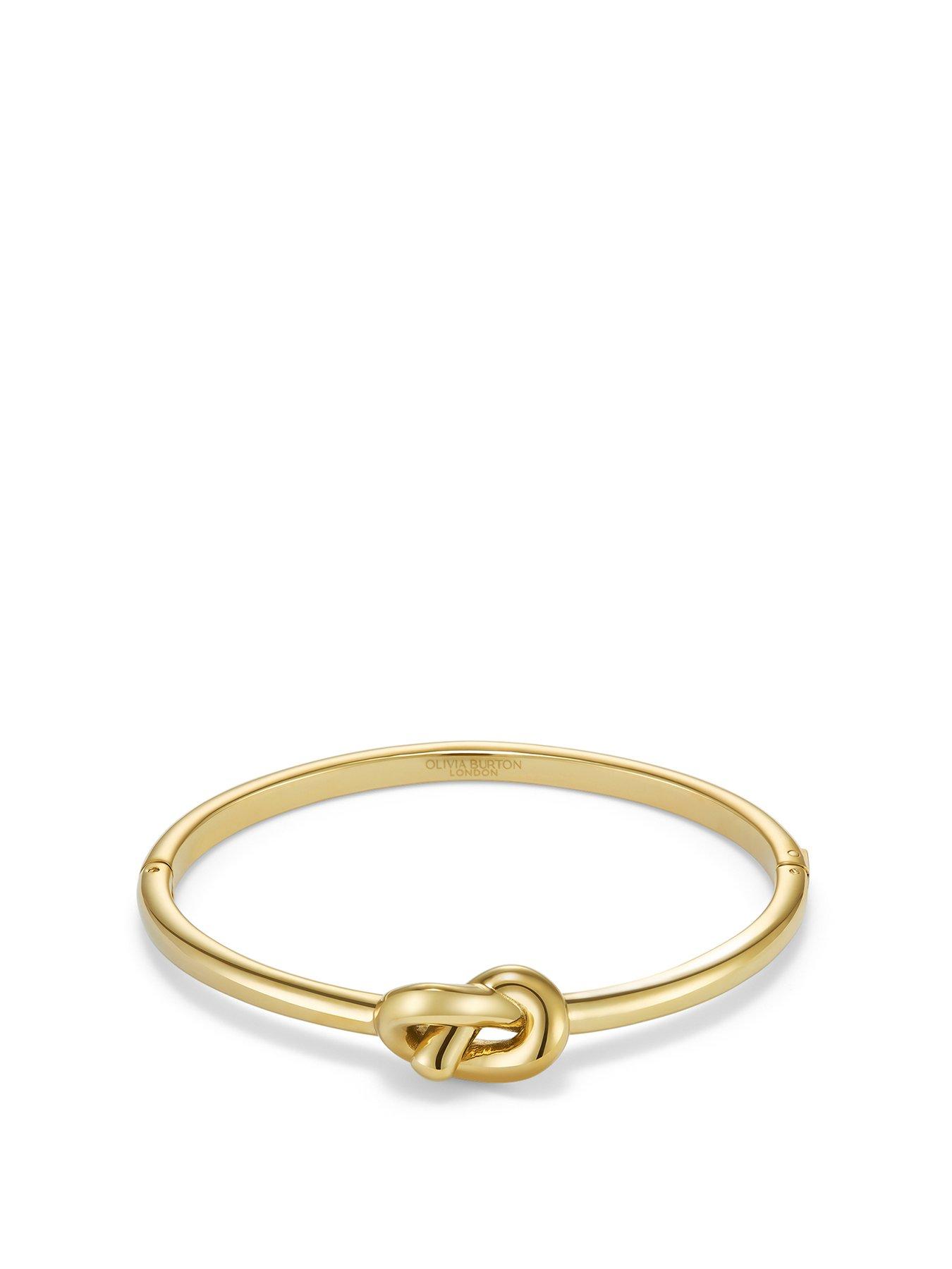 Olivia Burton Lovers Knot Gold IP Hinged Bangle