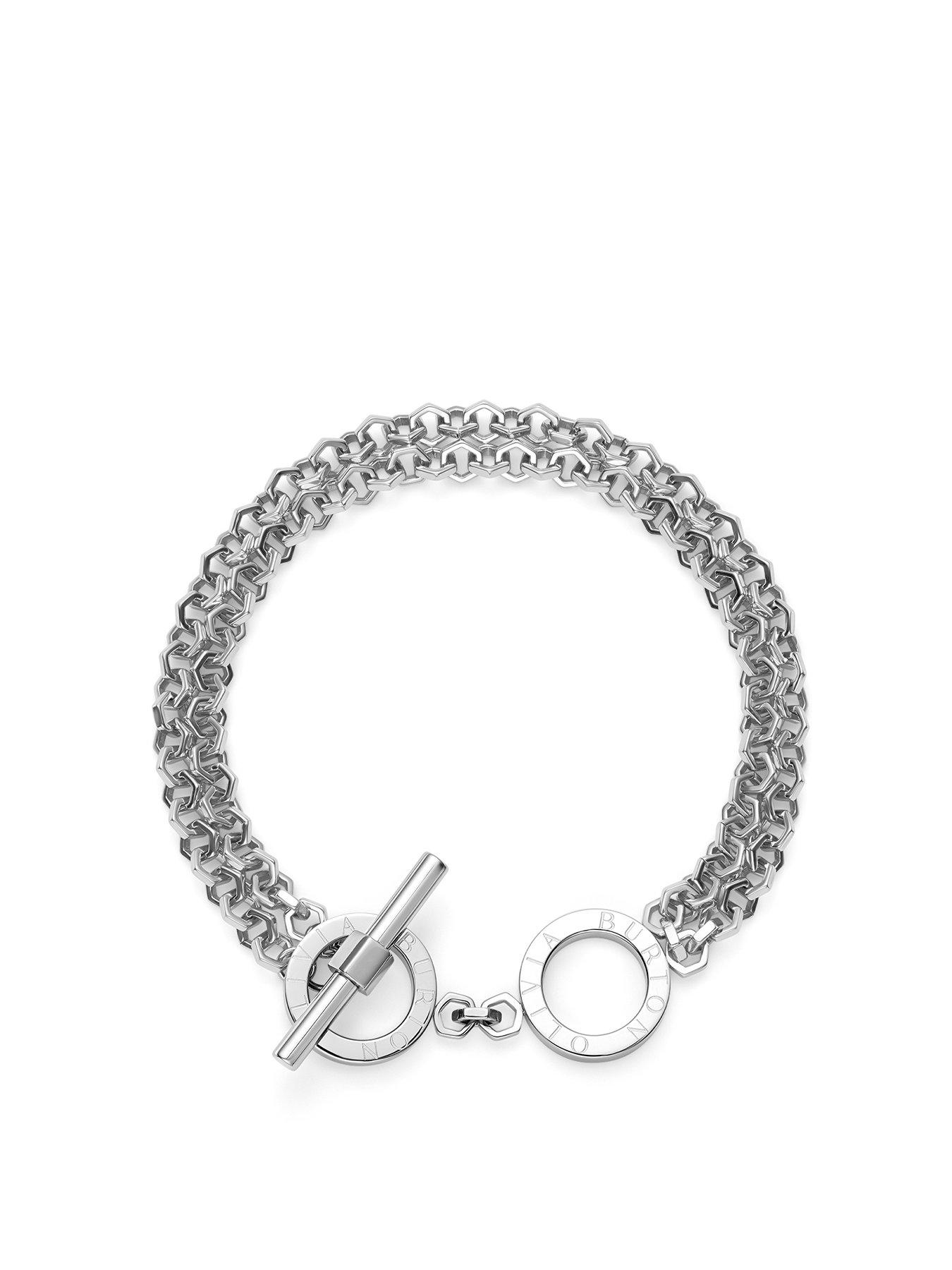 Product photograph of Olivia Burton Honeycomb Toggle Stainless Steel Bracelet from very.co.uk