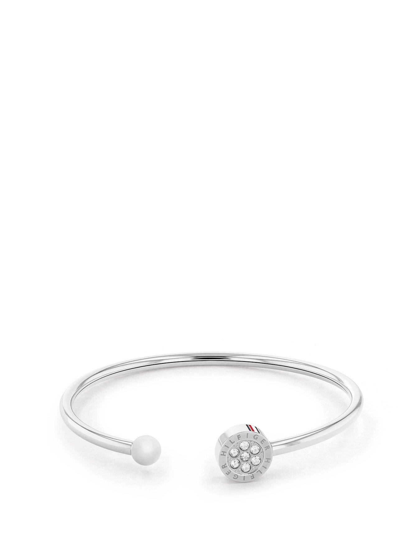 Product photograph of Tommy Hilfiger Womens Crystal Bangle from very.co.uk