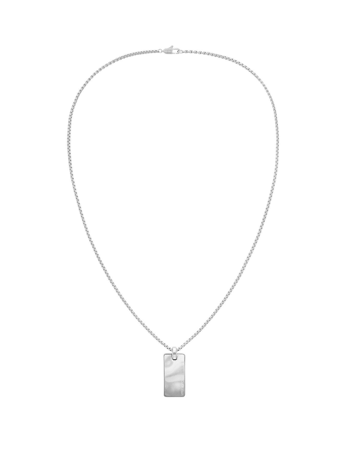 Product photograph of Calvin Klein Mens Calvin Klein Stainless Steel Necklace from very.co.uk