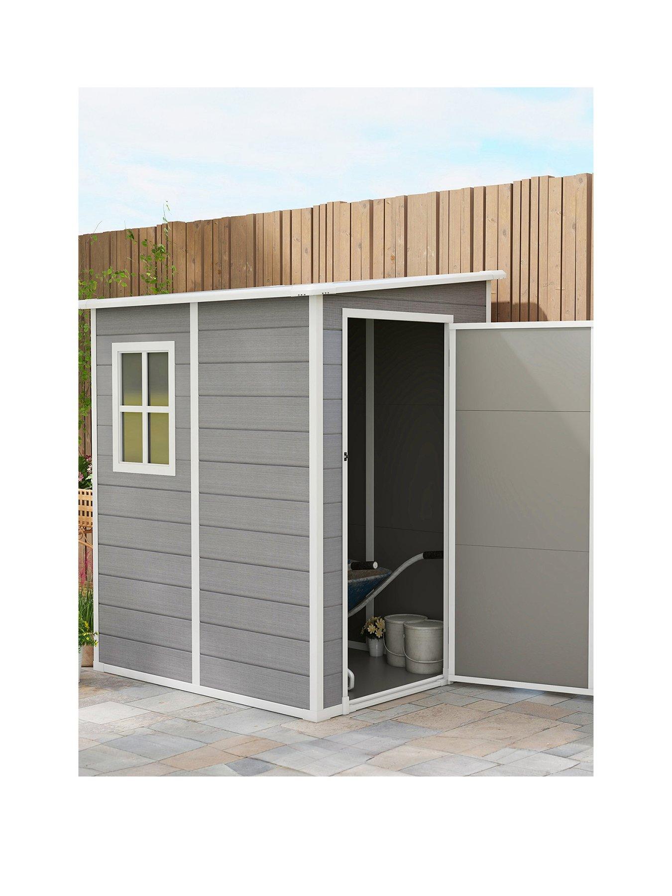 Product photograph of Outsunny 4ft X5ft Lean To Shed With Window from very.co.uk