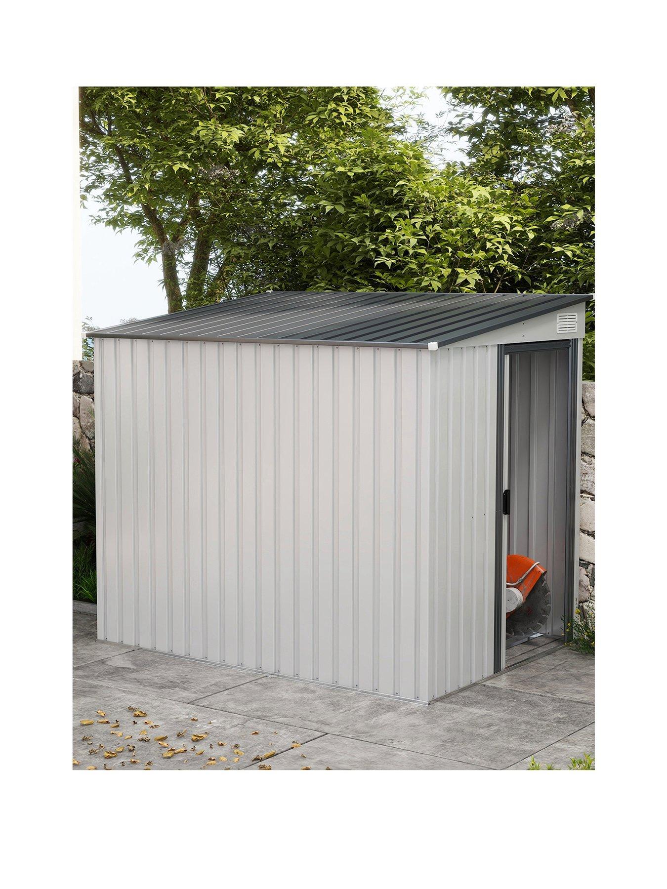 undefined 7 x 5ft Galvanised Metal Shed, with Sliding Door