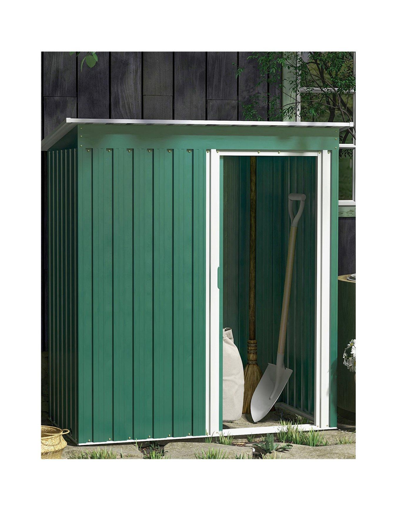 undefined 5 x 3ft Shed with Sliding Door and Sloped Roof