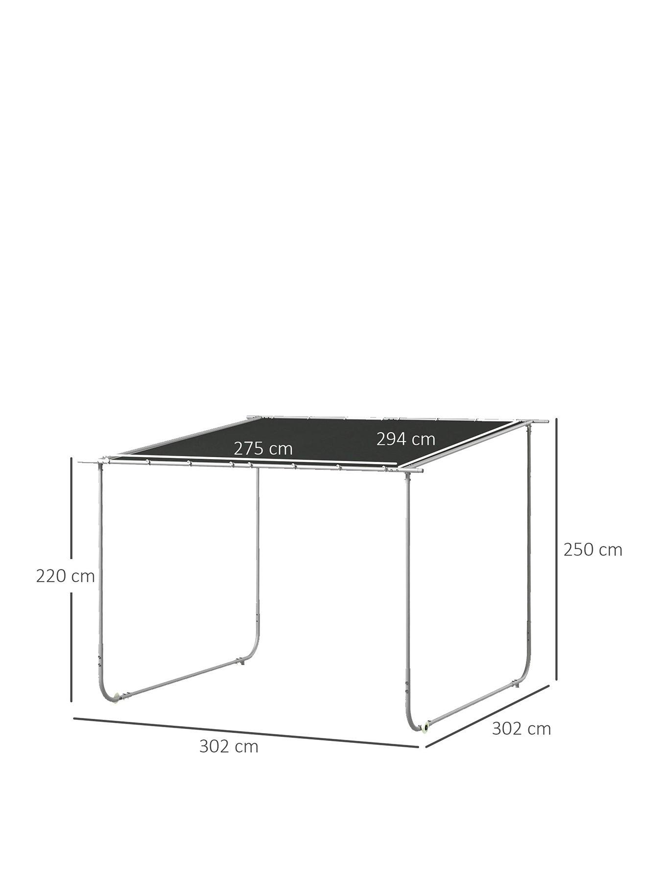 Image 3 of 7 of OutSunny 3 x 3m Mobile Pergola Kit, with Wheels, Sandbags