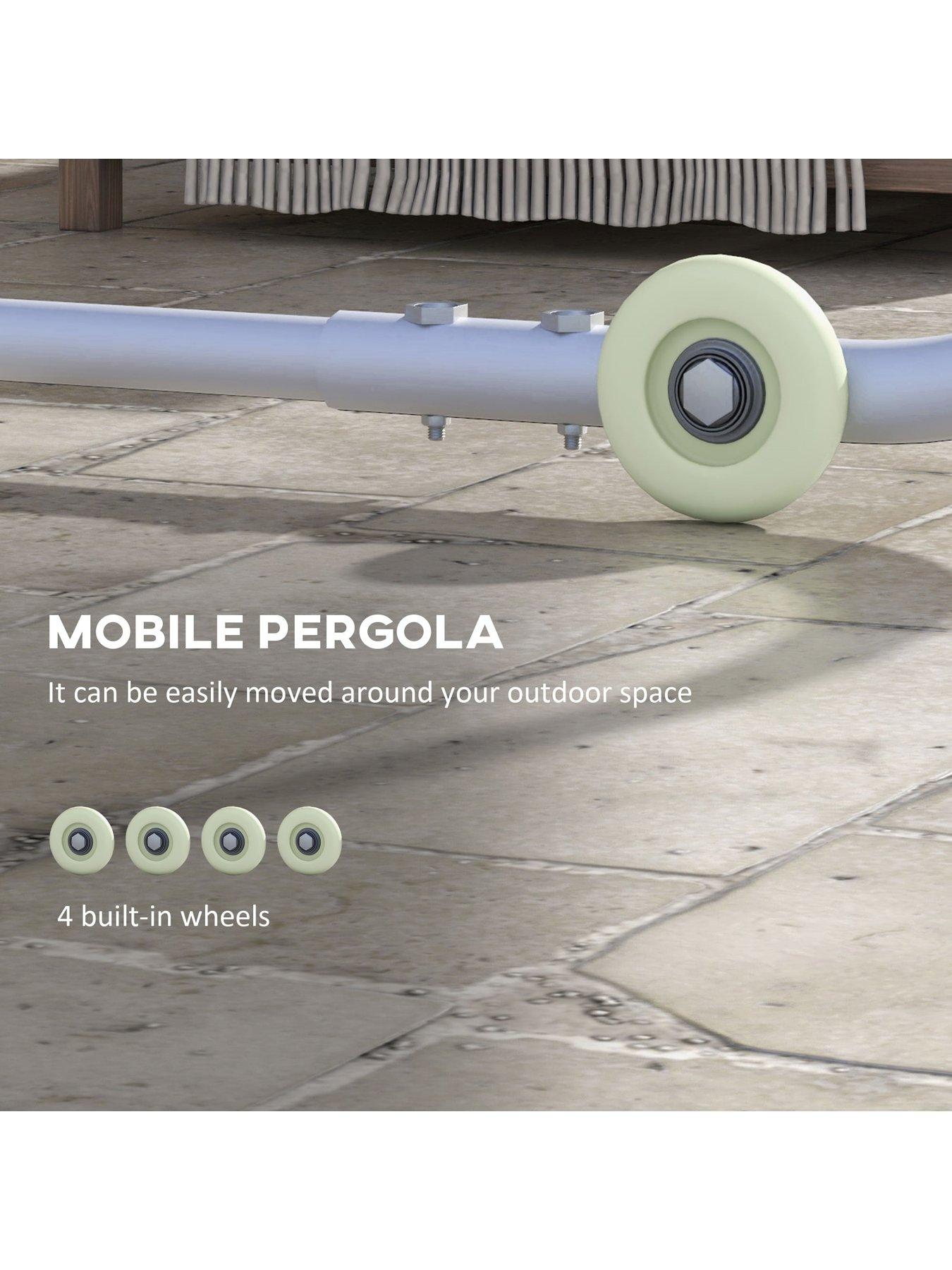 Image 7 of 7 of OutSunny 3 x 3m Mobile Pergola Kit, with Wheels, Sandbags