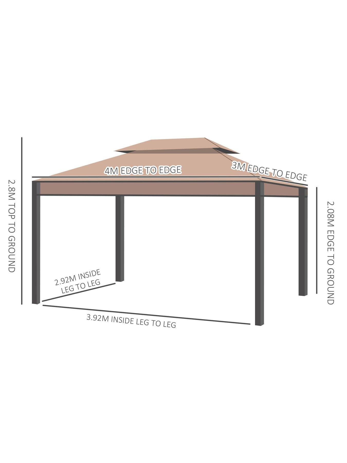 Image 4 of 7 of OutSunny Gazebo 3m x 3m with curtains