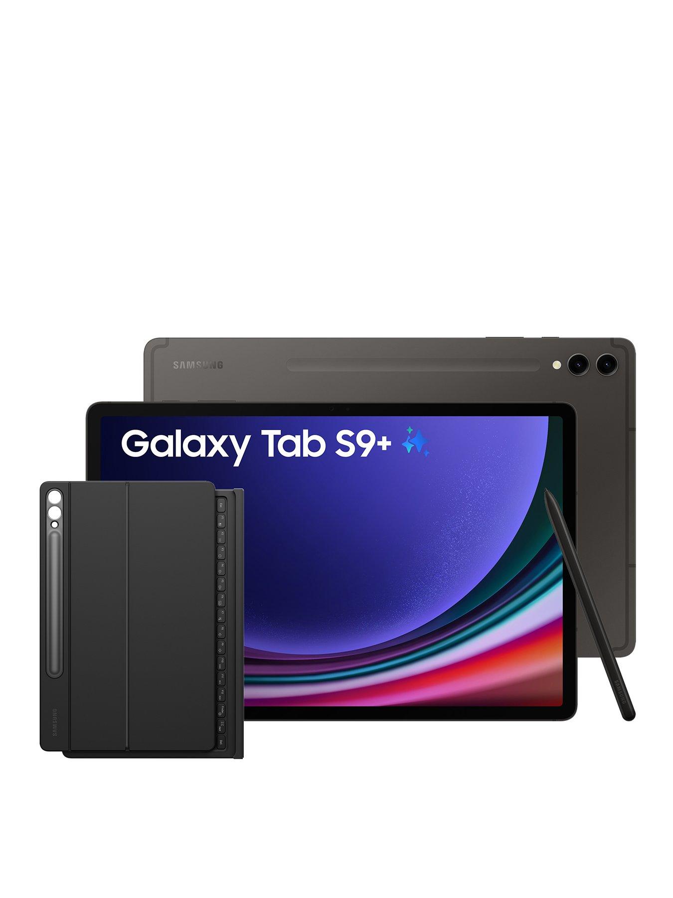 samsung galaxy tab s9+ 256gb grey with book cover keyboard with trackpad