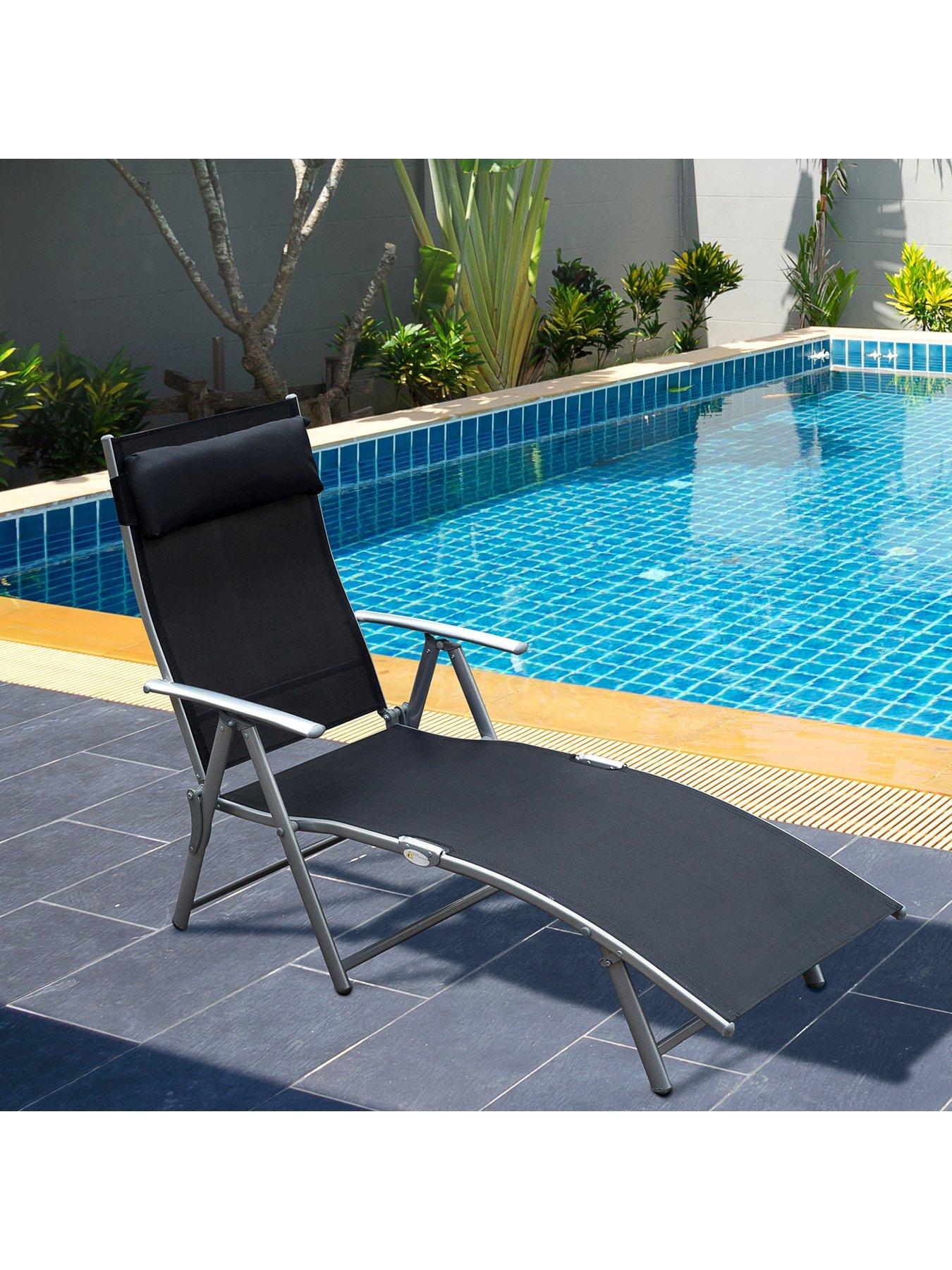 Product photograph of Outsunny Outdoor Lounge Chair from very.co.uk