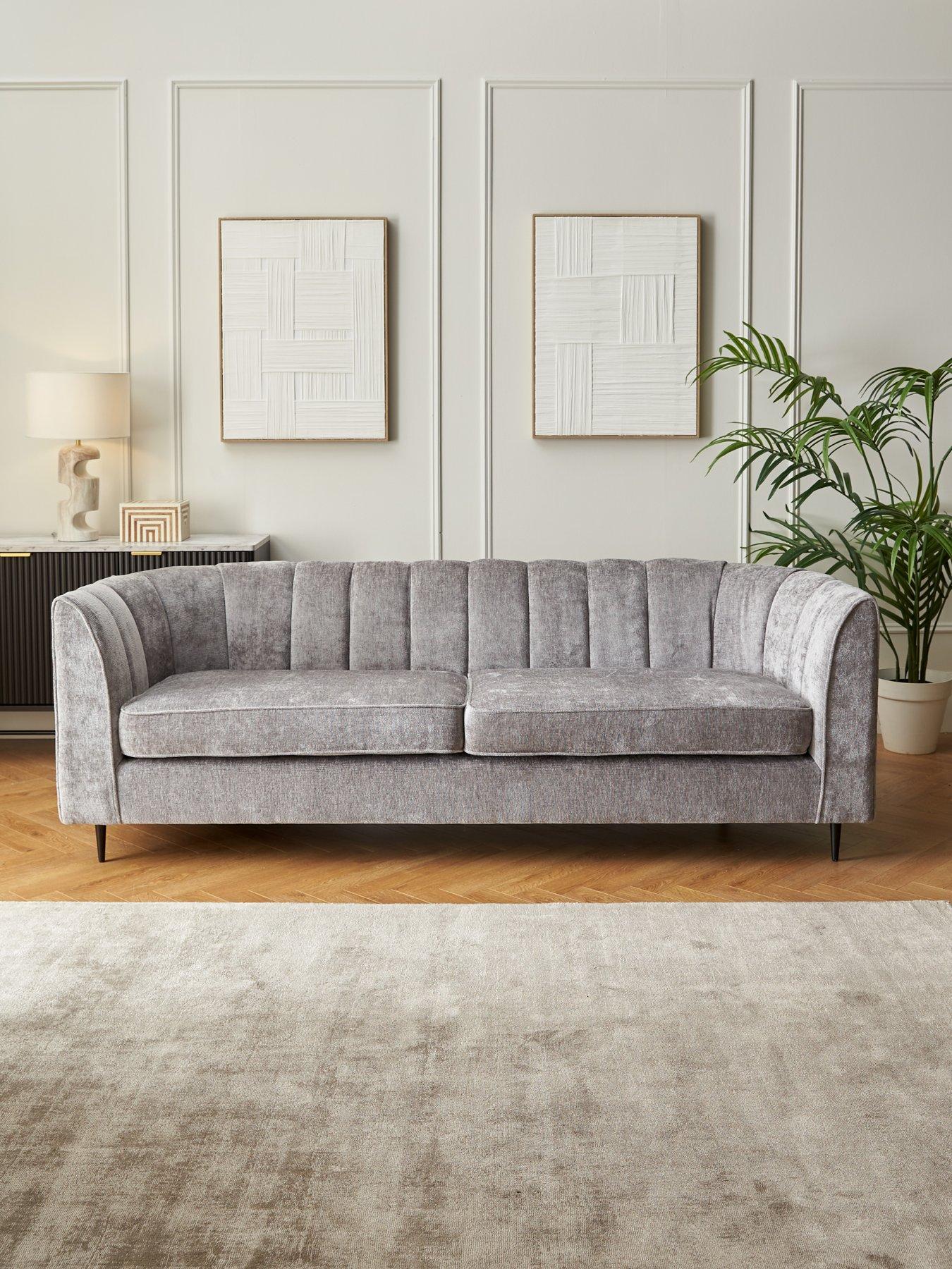 undefined Guild 3 Seater Fabric Sofa - Grey