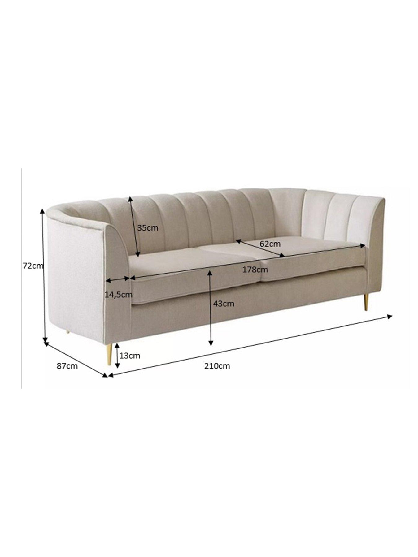 Image 7 of 7 of Very Home Guild 3 Seater Fabric Sofa - Grey