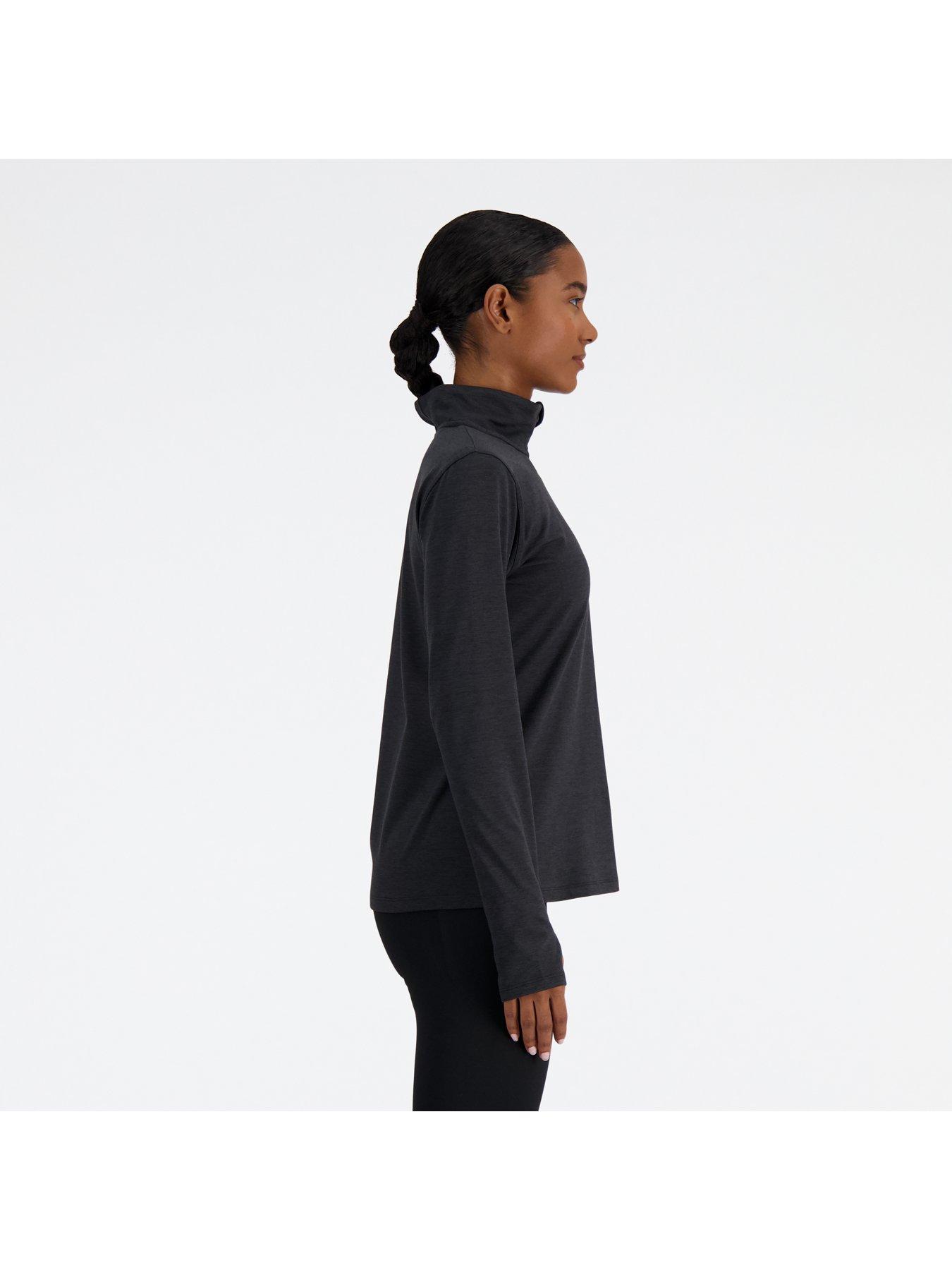 Image 3 of 6 of New Balance Womens Running Sport Essentials Space Dye Quarter Zip - Black