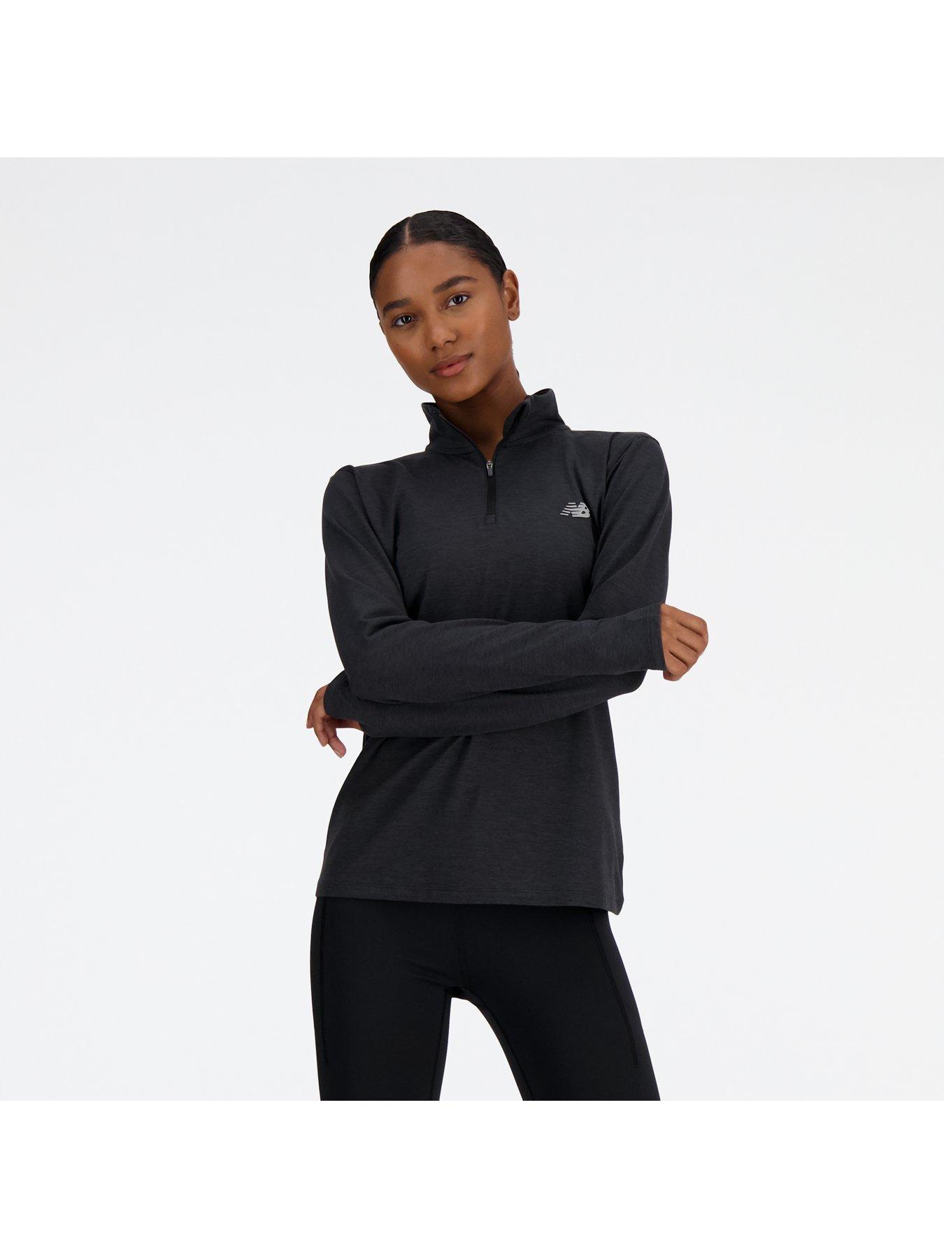 Image 5 of 6 of New Balance Womens Running Sport Essentials Space Dye Quarter Zip - Black