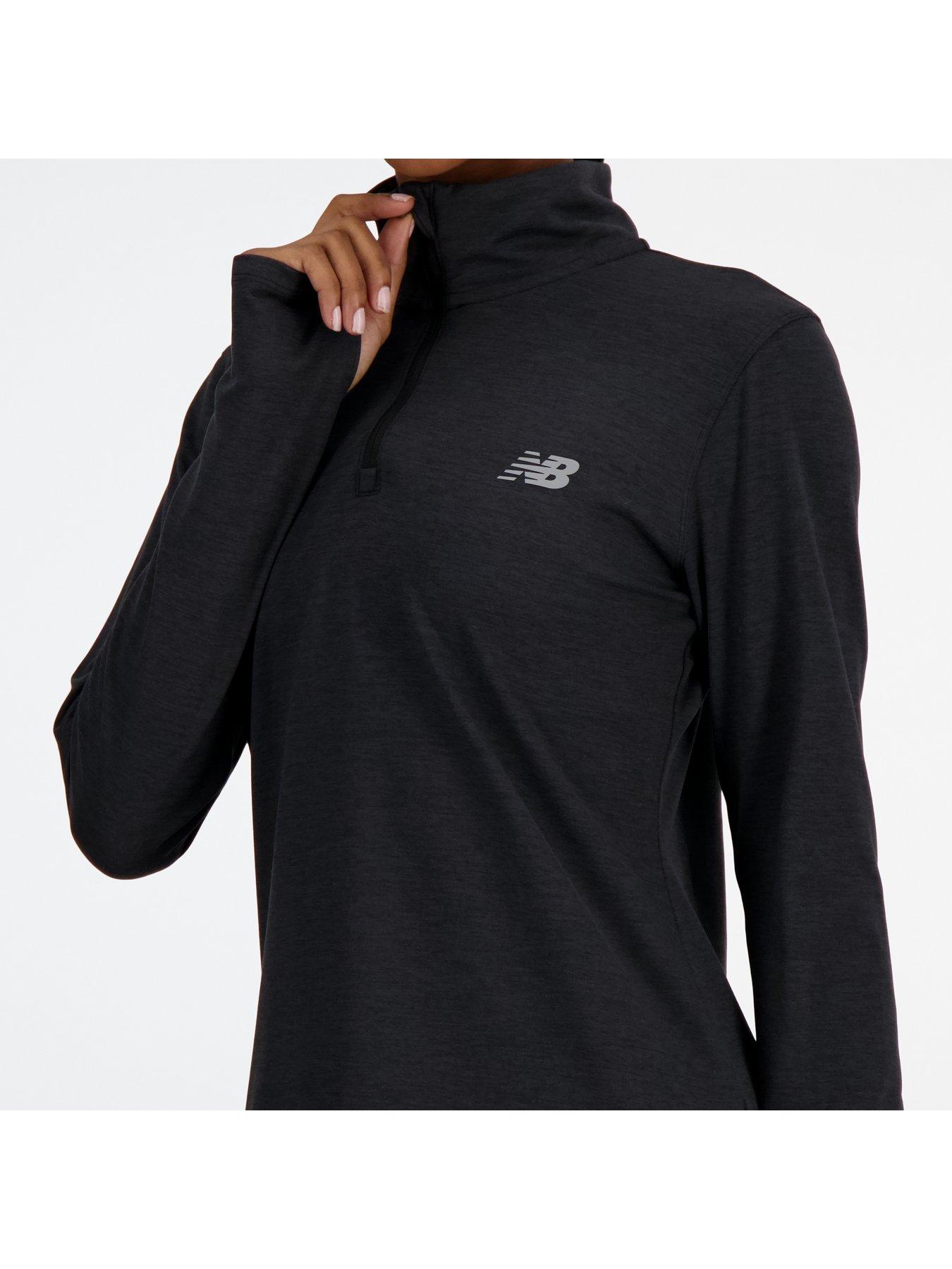 Image 6 of 6 of New Balance Womens Running Sport Essentials Space Dye Quarter Zip - Black