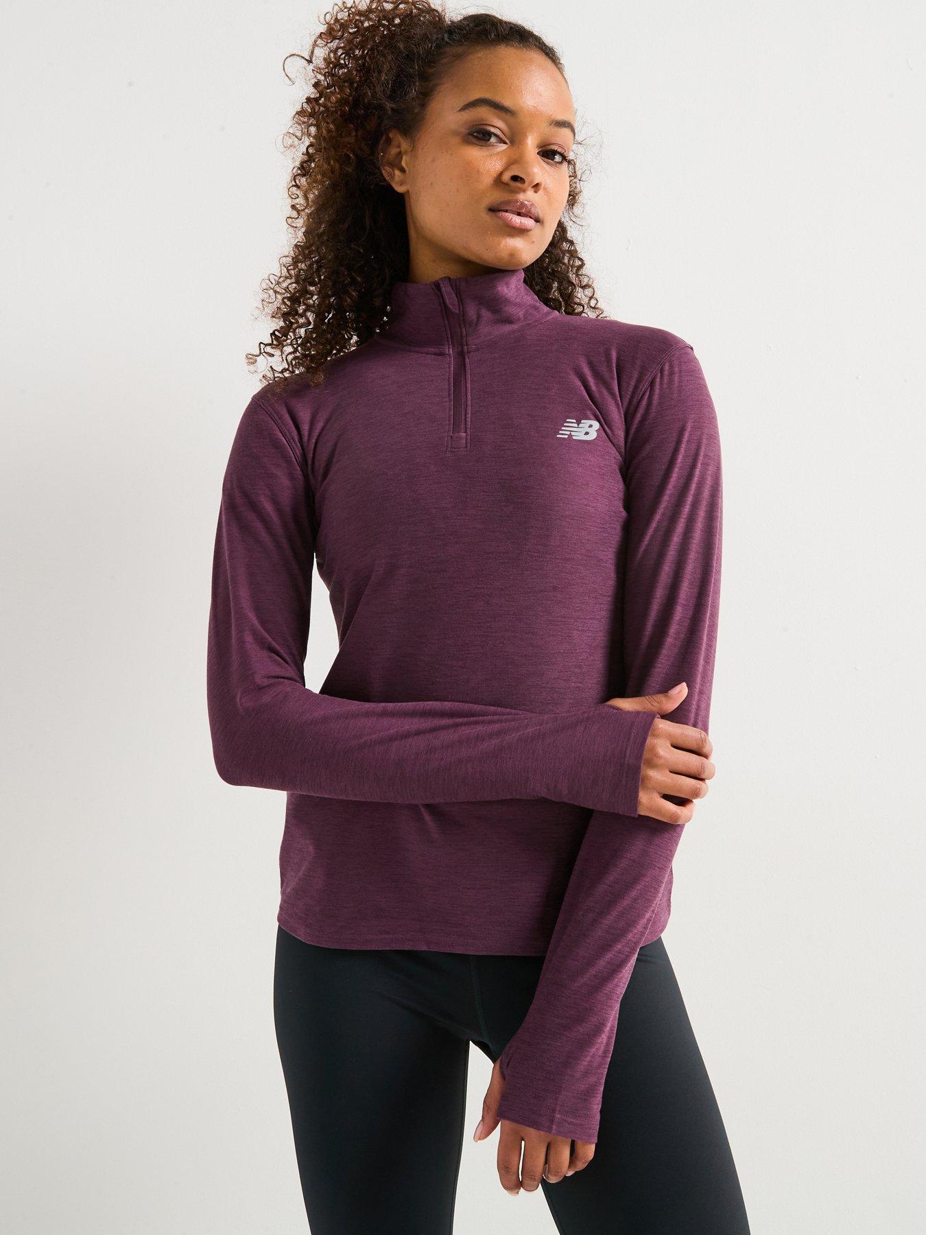 Image 1 of 6 of New Balance Womens Running Sport Essentials Space Dye Quarter Zip - Purple