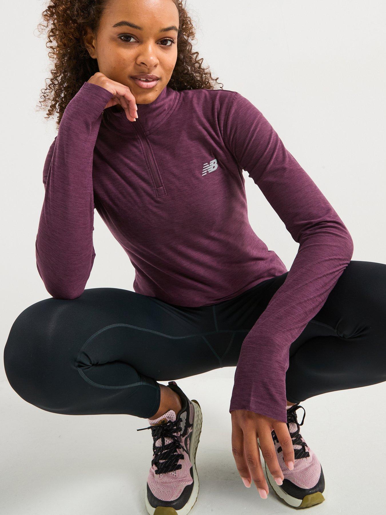 Image 5 of 6 of New Balance Womens Running Sport Essentials Space Dye Quarter Zip - Purple