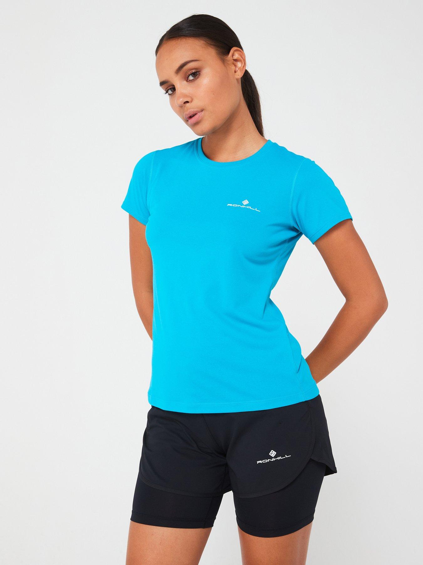 undefined Womens Core Running Short Sleeved Tee-blue