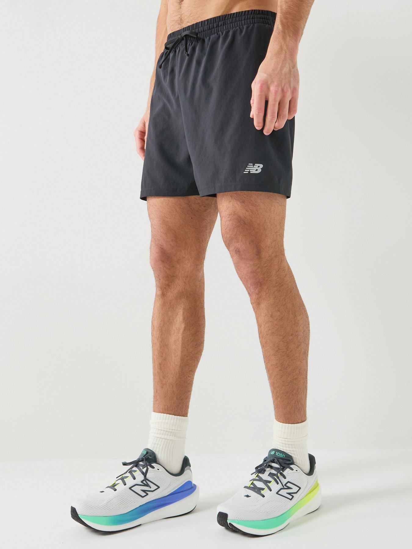 Image 1 of 6 of New Balance Men's Running Sport Essentials Lined 5 Inch Shorts - Black