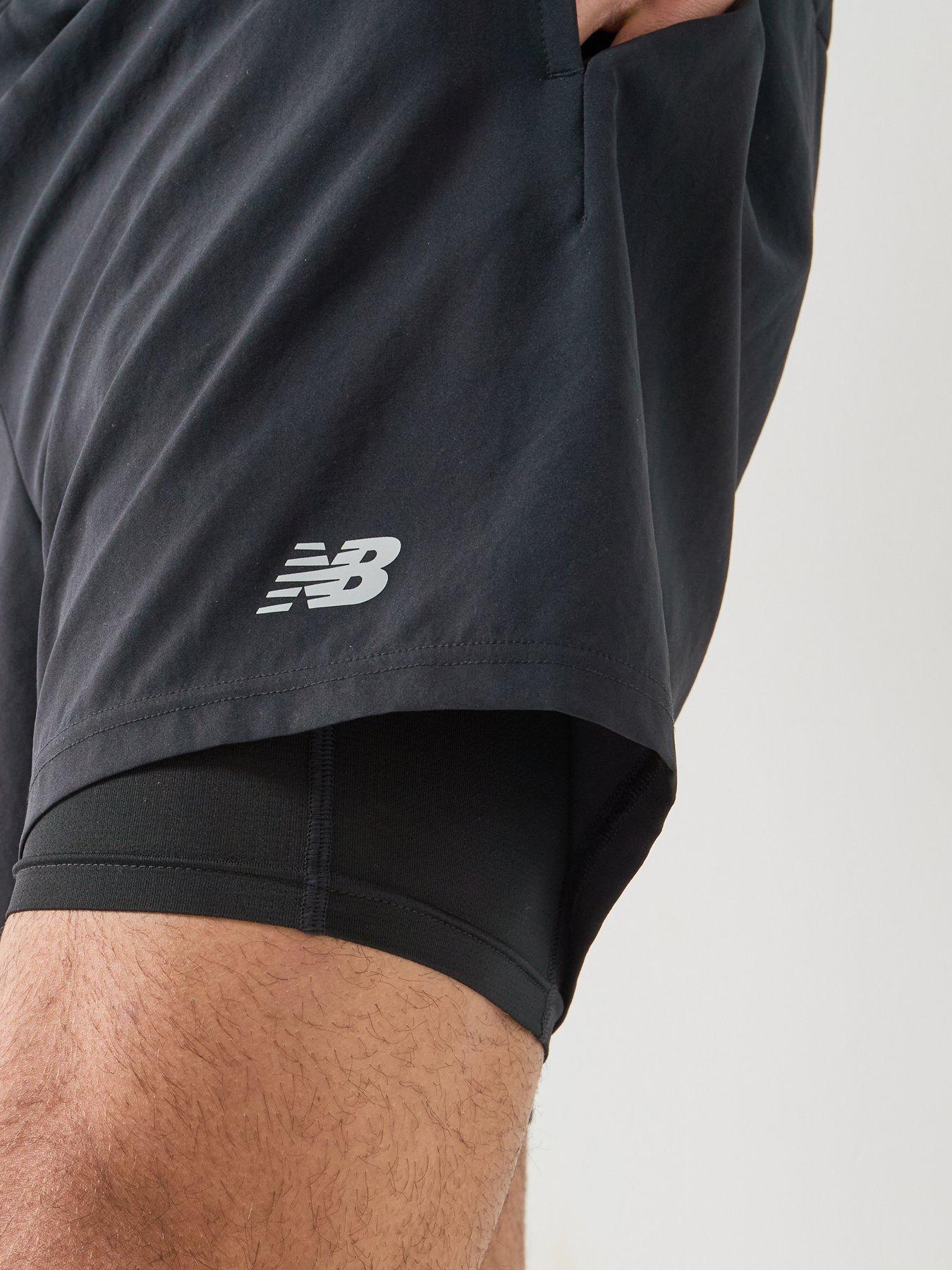 Image 4 of 6 of New Balance Men's Running Sport Essentials Lined 5 Inch Shorts - Black