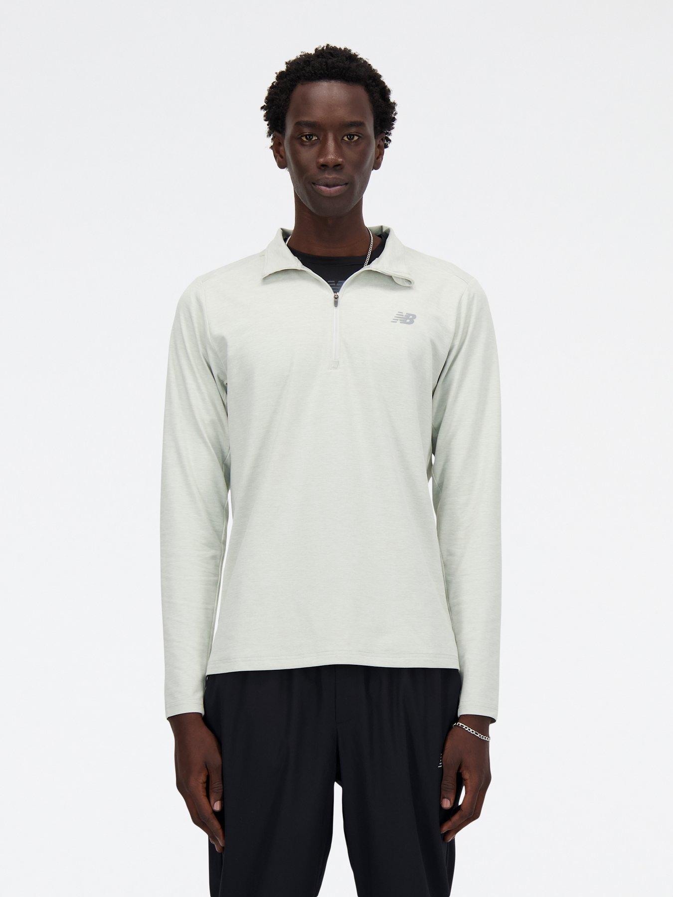 undefined Men's Running Space Dye 1/4 Zip - Grey