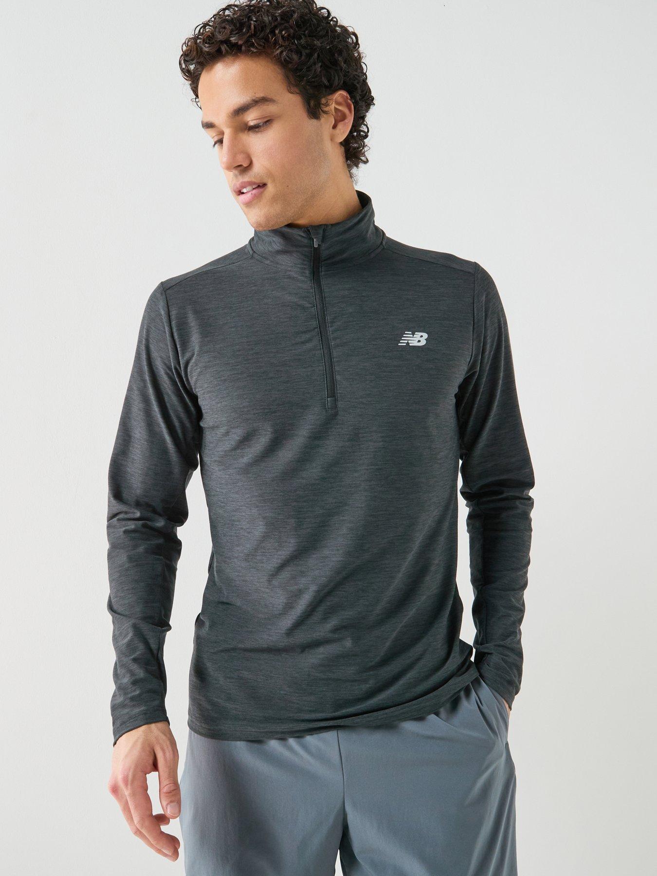 New Balance Men's Running Space Dye 1/4 Zip Black Very