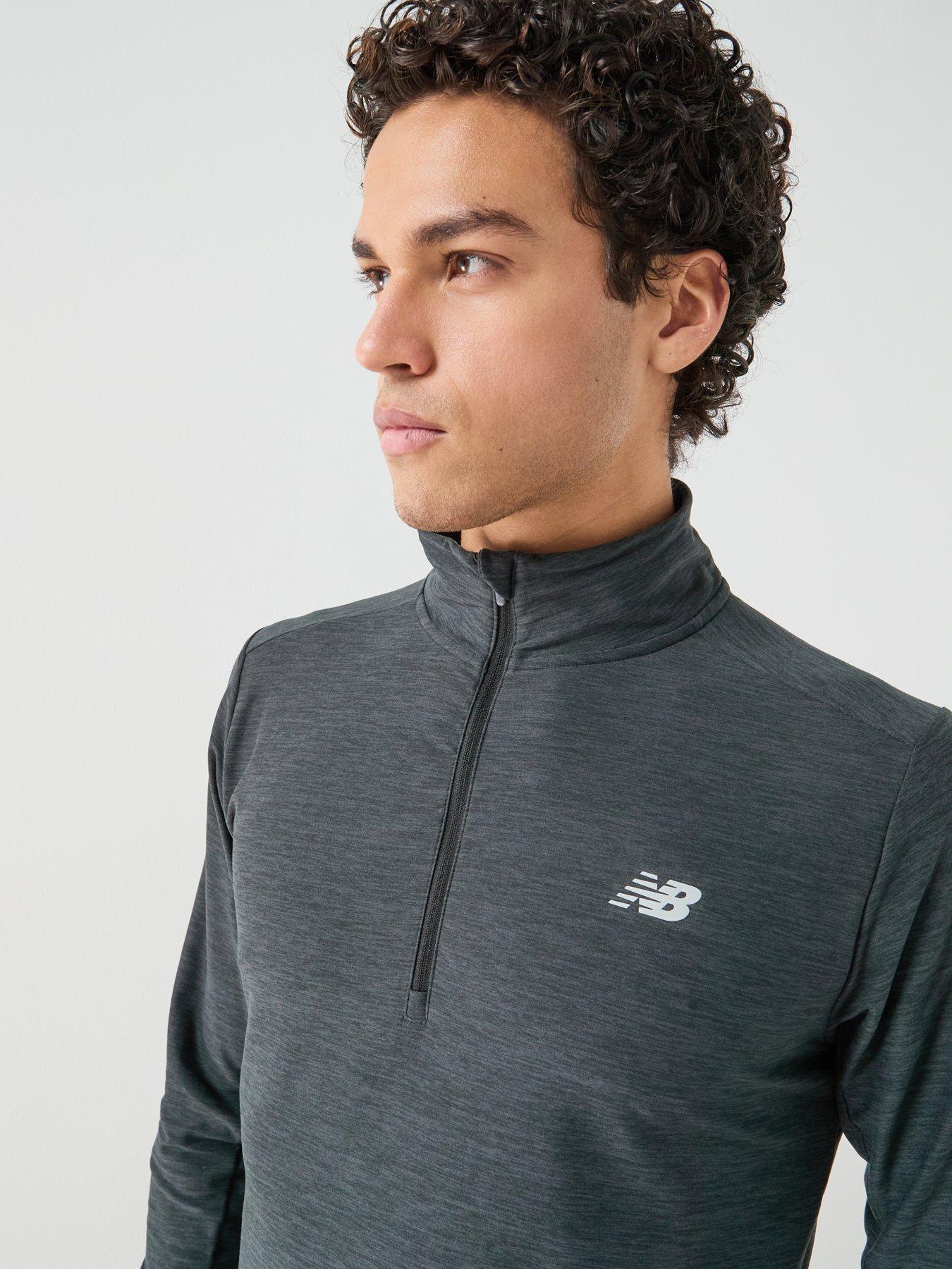 New Balance Men's Running Space Dye 1/4 Zip Black Very