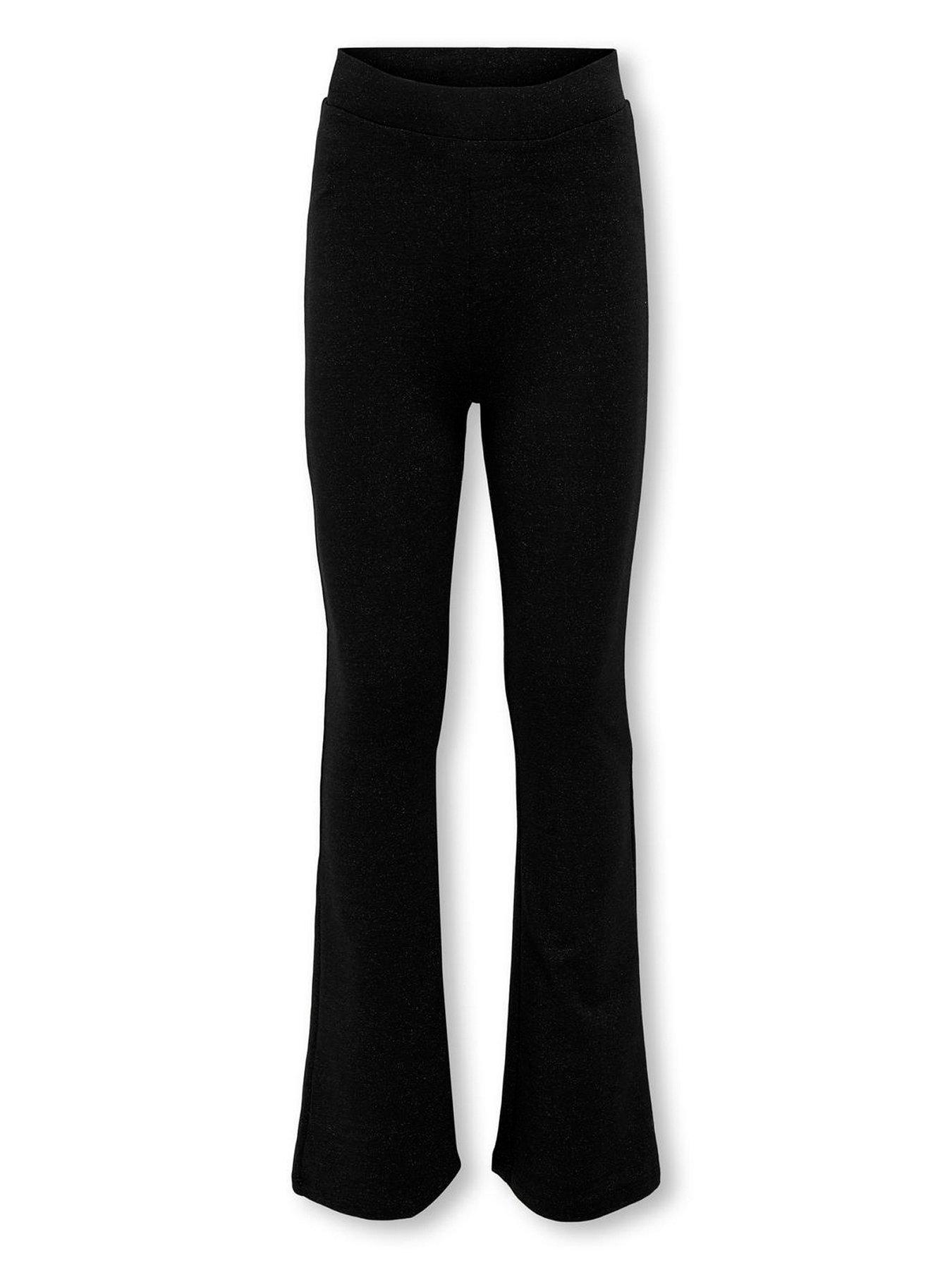 undefined Girls Glitter Flared Trousers - Black