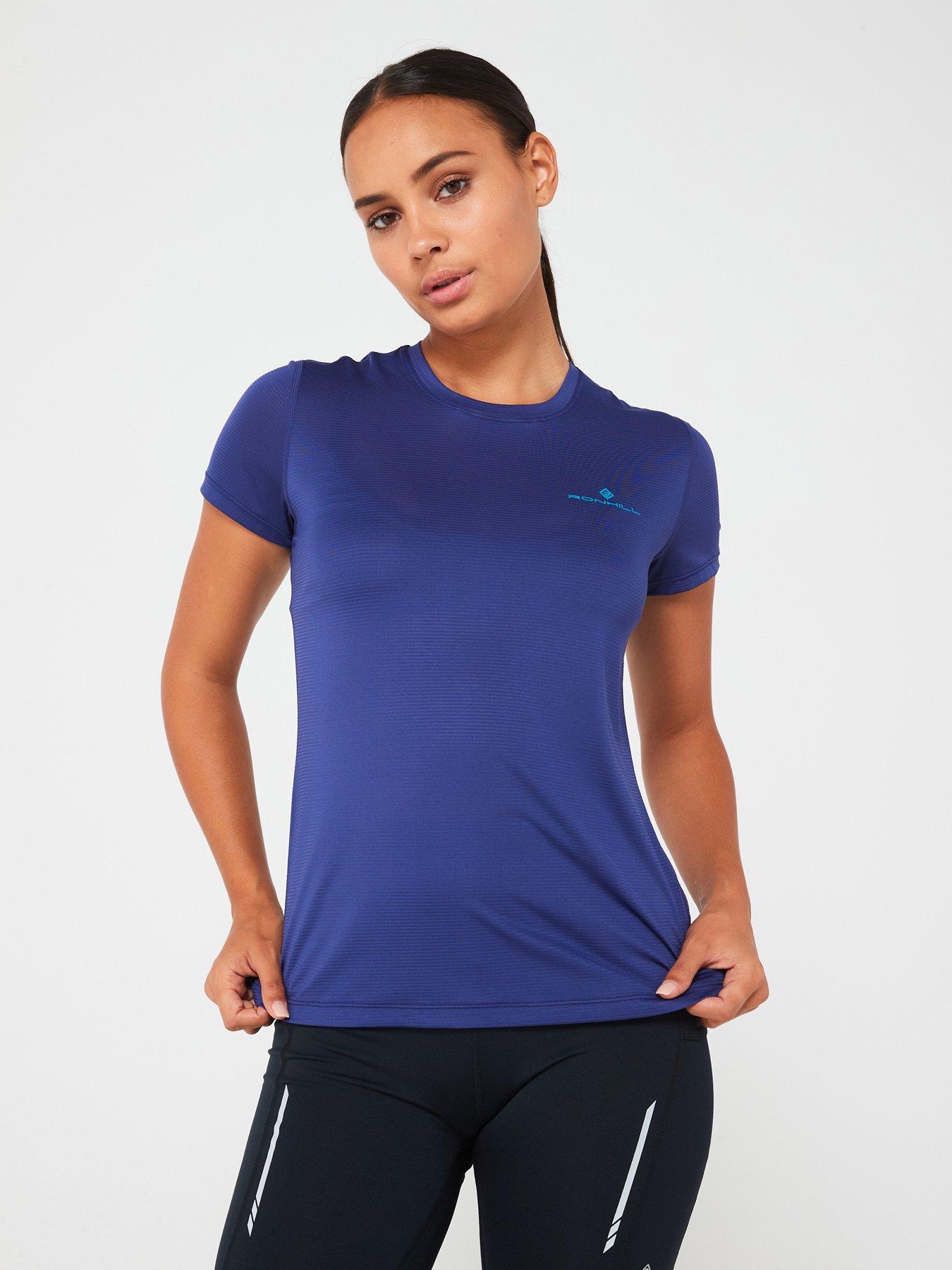 undefined Womens Tech Running Short Sleeved Tee-blue