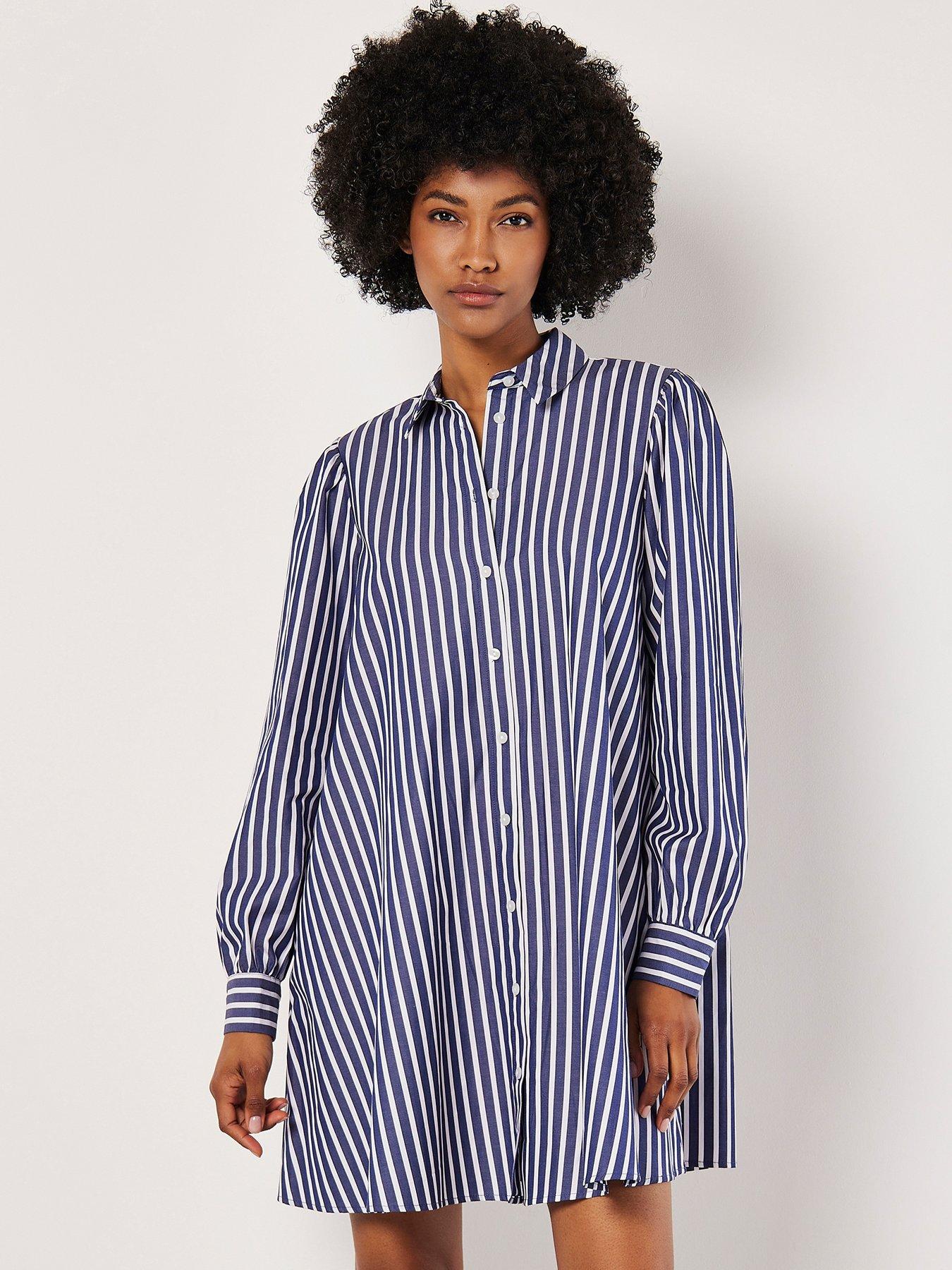 Apricot Stripe Swing Shirt Dress Very