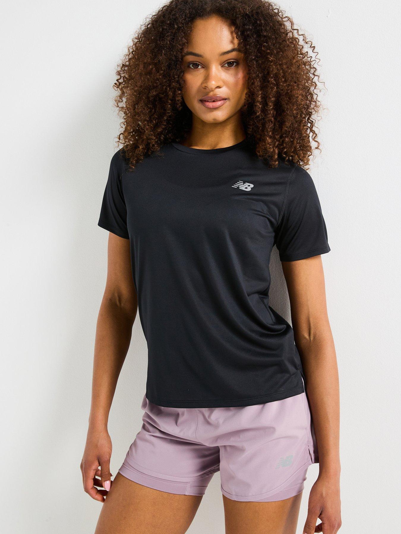 New Balance Womens Running Sport Essentials T-shirt, Black, Size Xl, Women